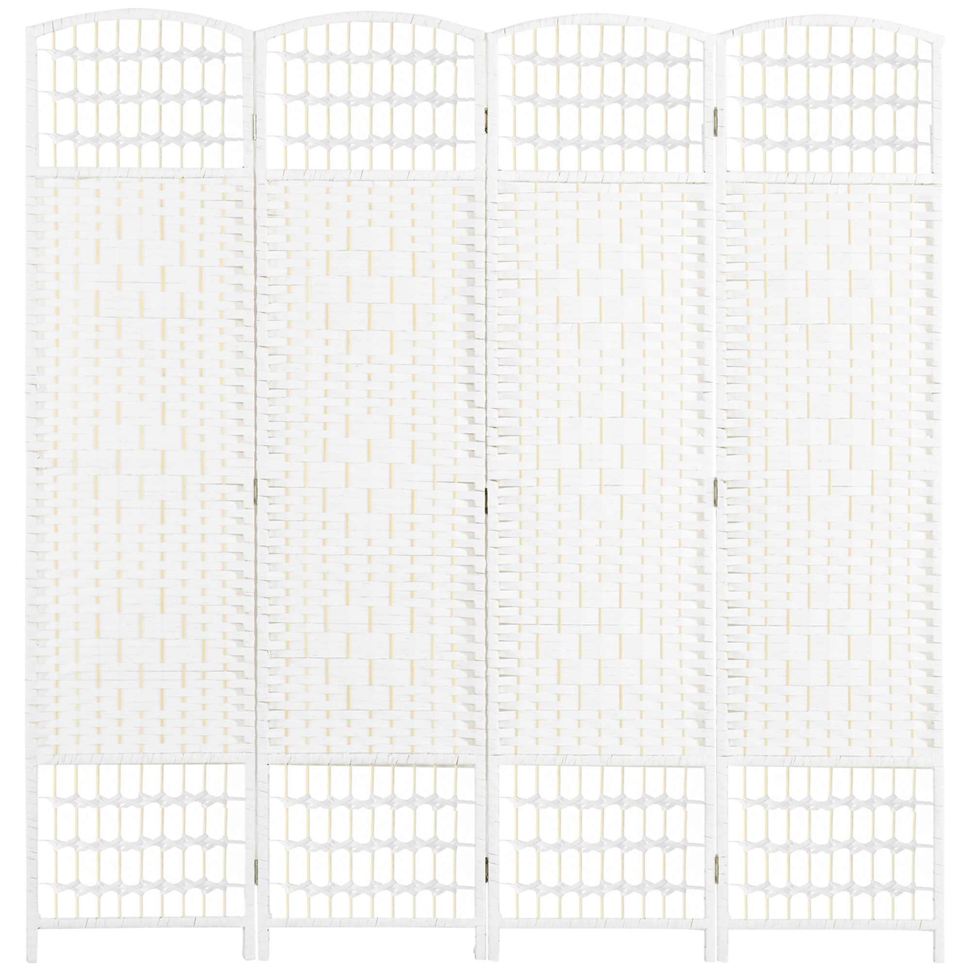 Paravent 4-teilig 160 x 170 cm Faltbar Raumteiler Trennwand aus Wellenfaser Trennwand für Wohnzimmer