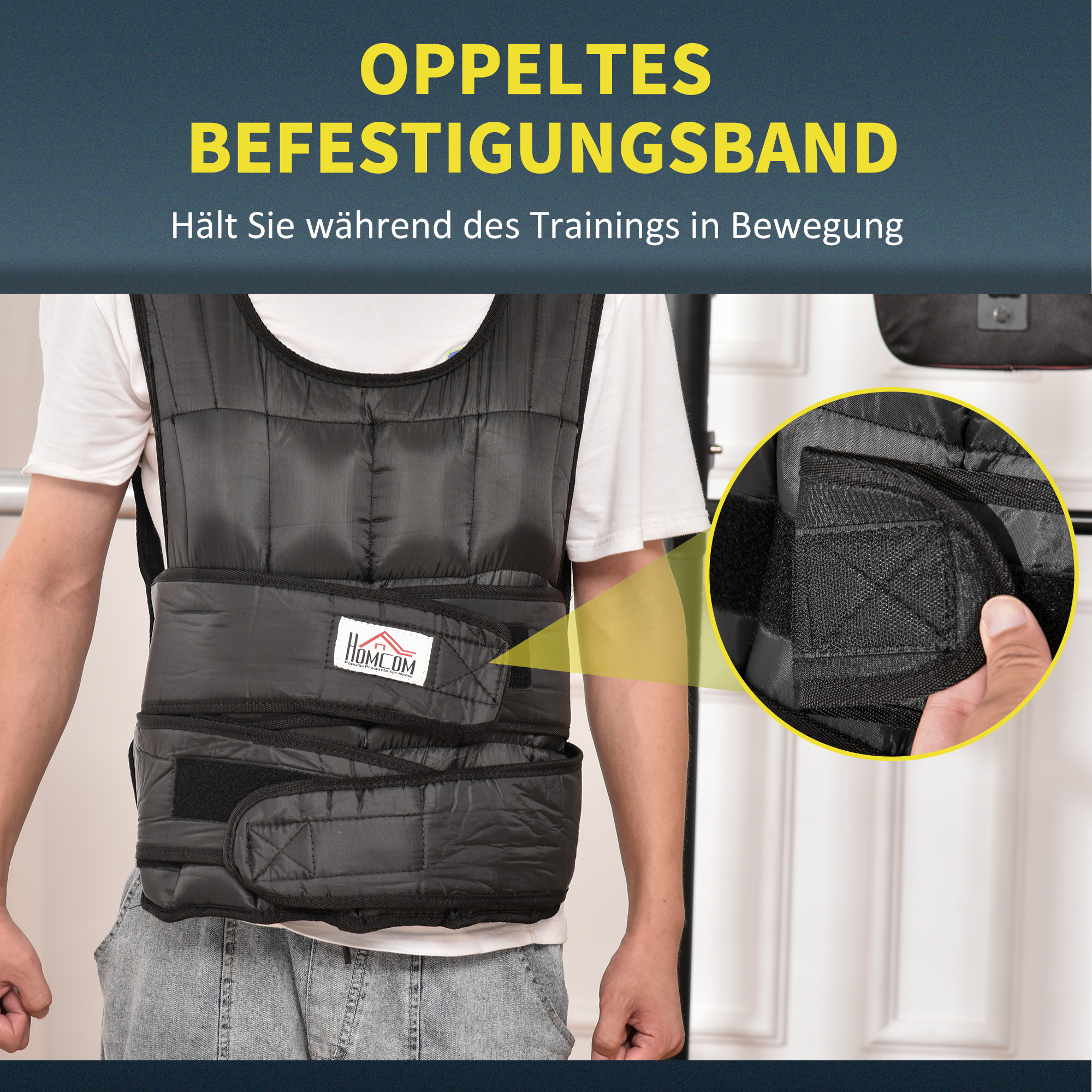 30 kg Gewichtsweste Trainingsweste mit 35 Gewichtssäcke Verstellbar Krafttraining Fitness Oxford Metall Schwarz 60 x 50 cm