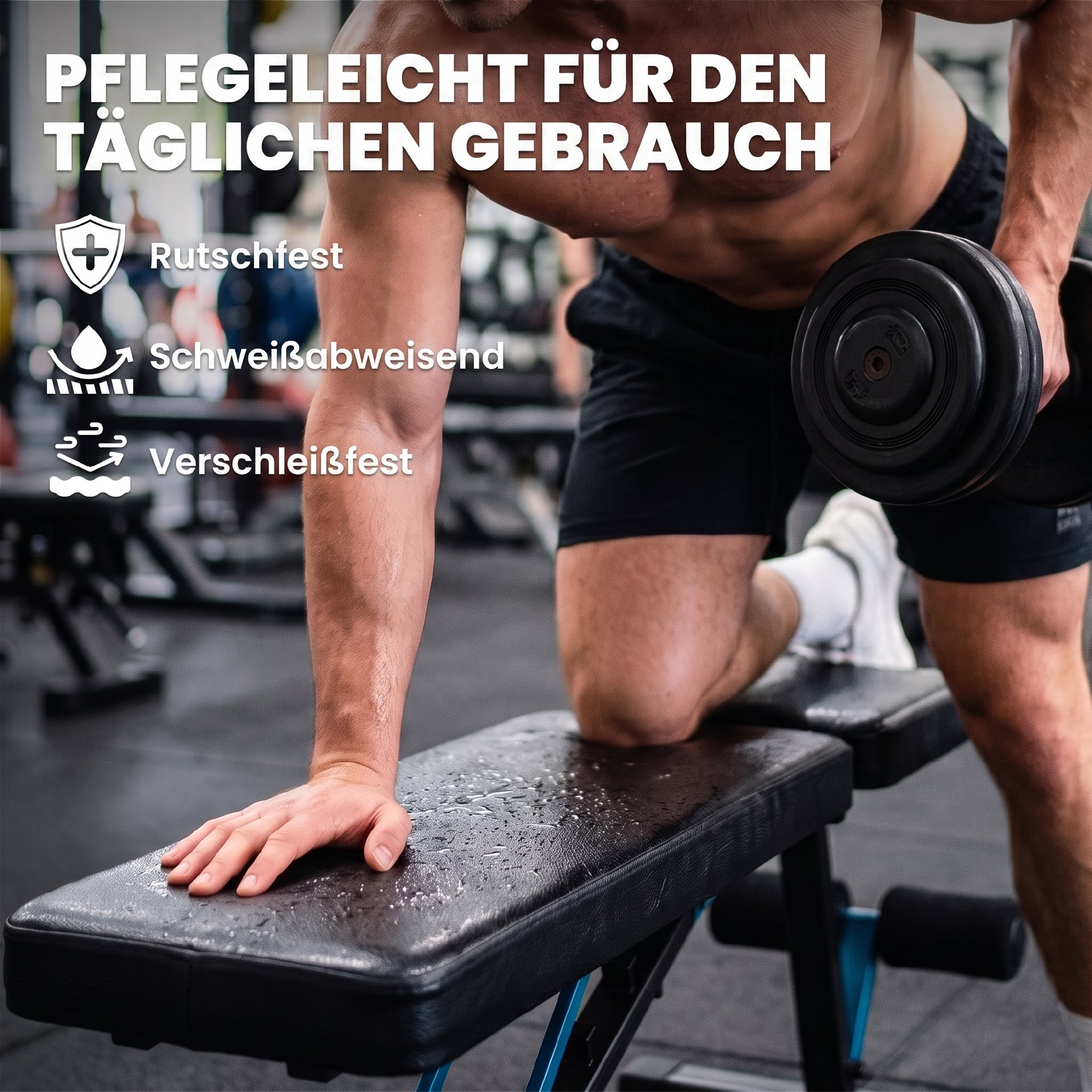 Hantelbank verstellbar Trainingsbank mit Beinstrecker 7-Fach Rückenlehne, verstellbar Polster 300 kg Last