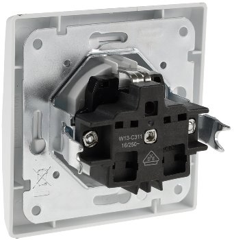 DELPHI Schutzkontakt-Steckdose / 250V~/ 16A, inkl. Rahmen, UP, weiß