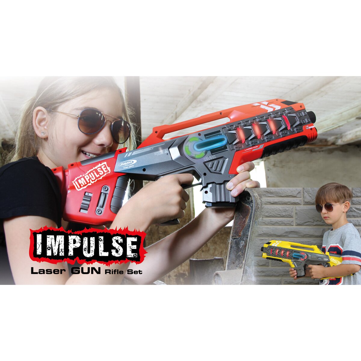 Impulse Laser Gun Rifle Set gelb/rot Impulse Laser Gun Rifle Set gelb/rot