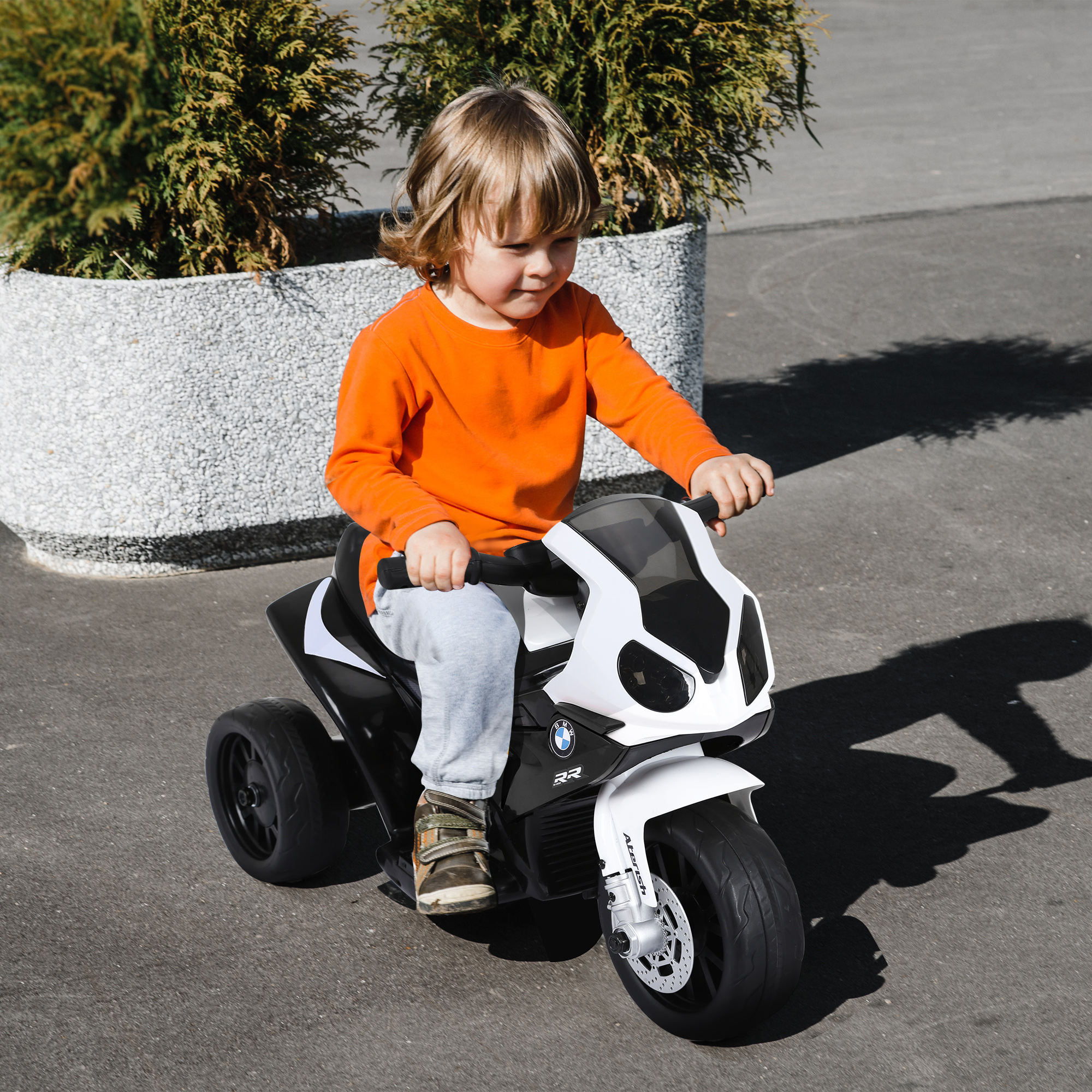 Elektro Kindermotorrad BMW S1000RR Elektromotorrad mit Musik, Scheinwerfer, Kinder Elektro Motorrad für Kinder von 18-36 Monaten Schwarz