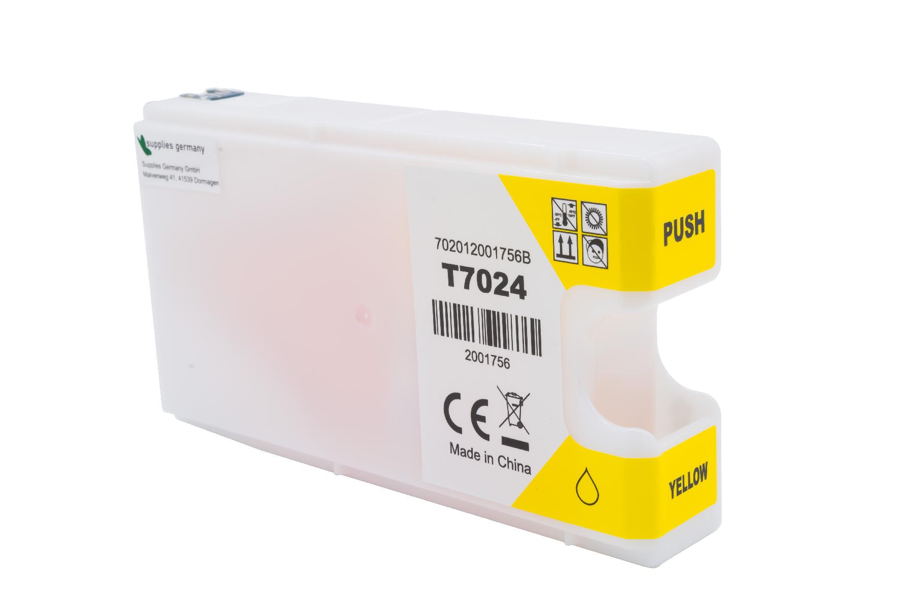 T7024 alternativ Tinte gelb für Epson / C13T70244010 / 25ml T7024 alternativ Tinte gelb für Epson / C13T70244010 / 25ml