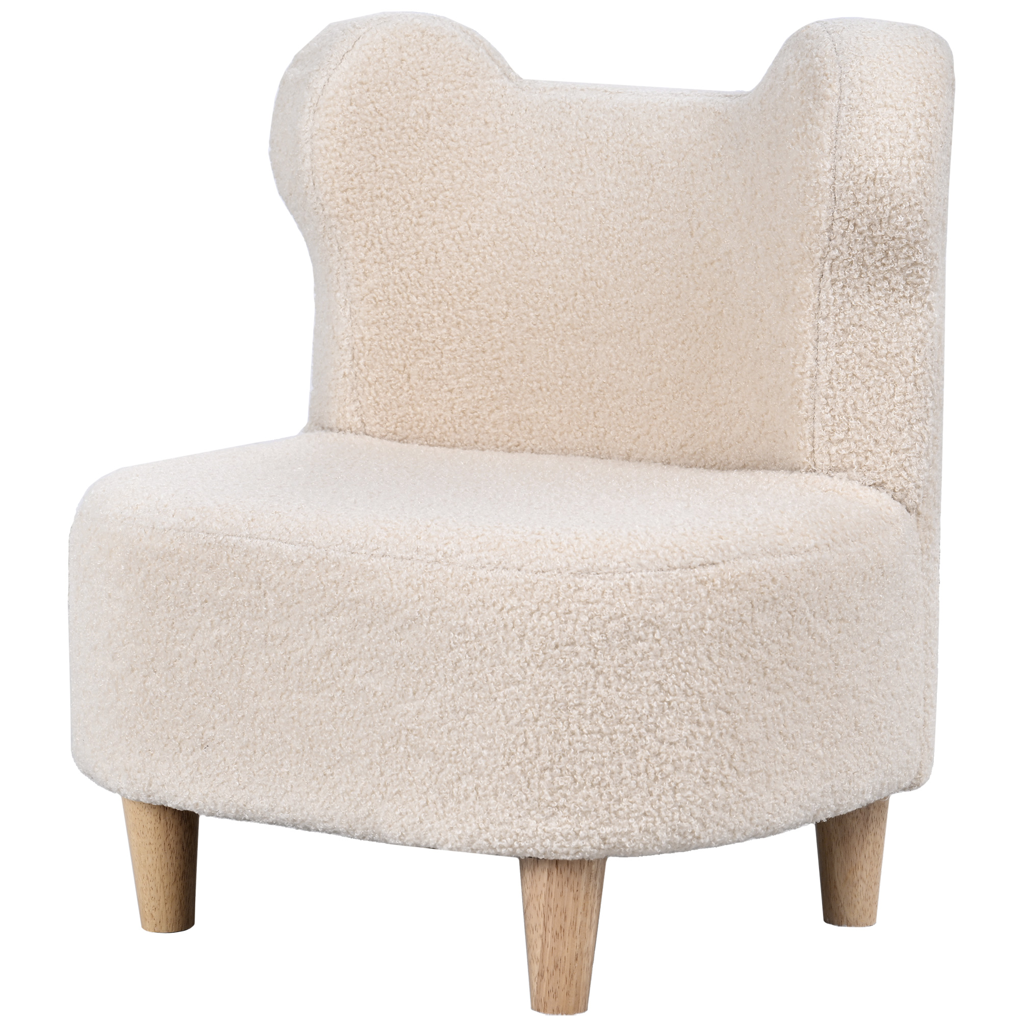 Kindersessel, Plüschsessel mit Bärenohren, Fleece-Bezug, Schaumstoff, Beige Kindersessel, Plüschsessel mit Bärenohren, Fleece-Bezug, Schaumstoff, Beige