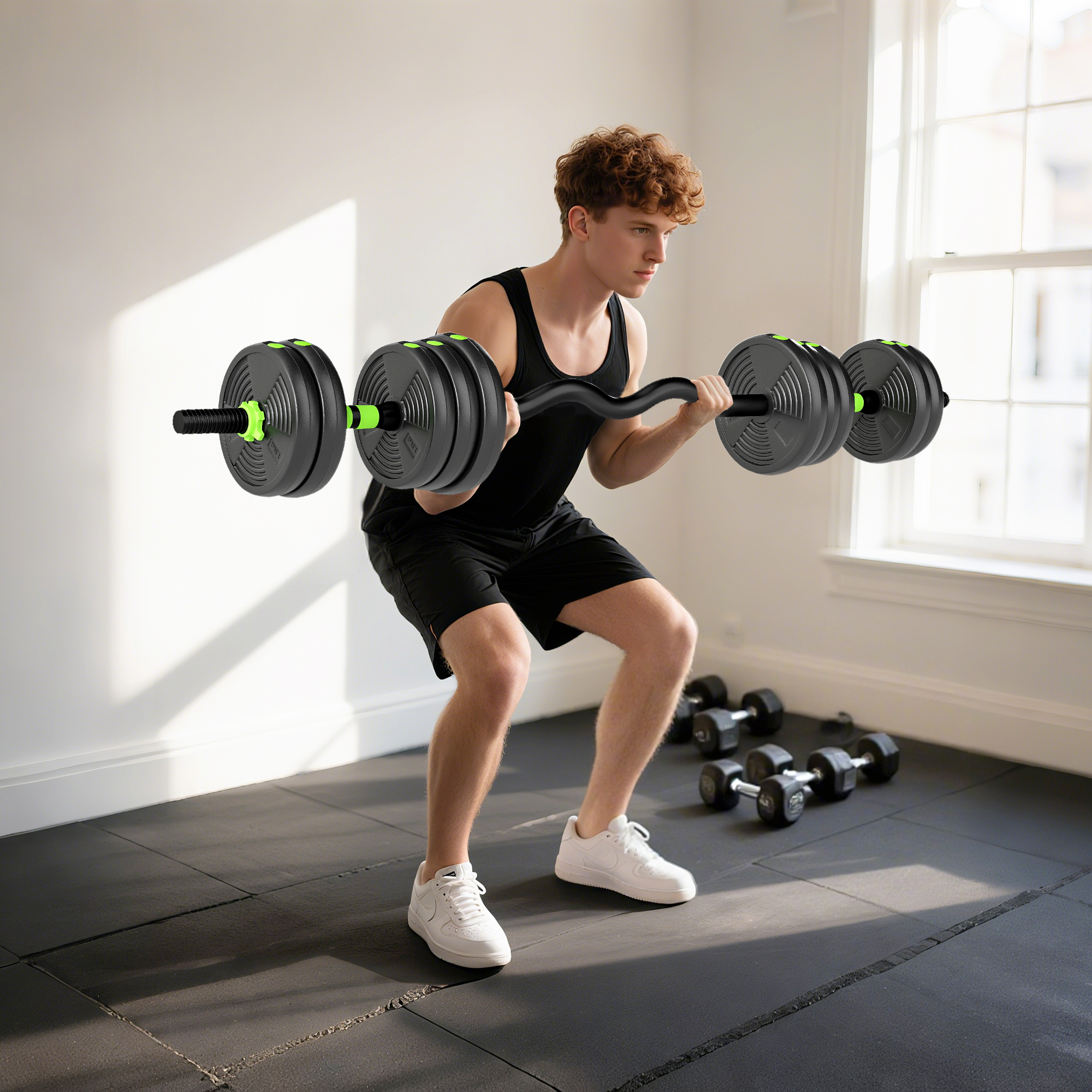 Hantelset verstellbar 20 KG Kurzhantel Set Kurzhanteln Langhanteln Hanteln Set für Krafttraining