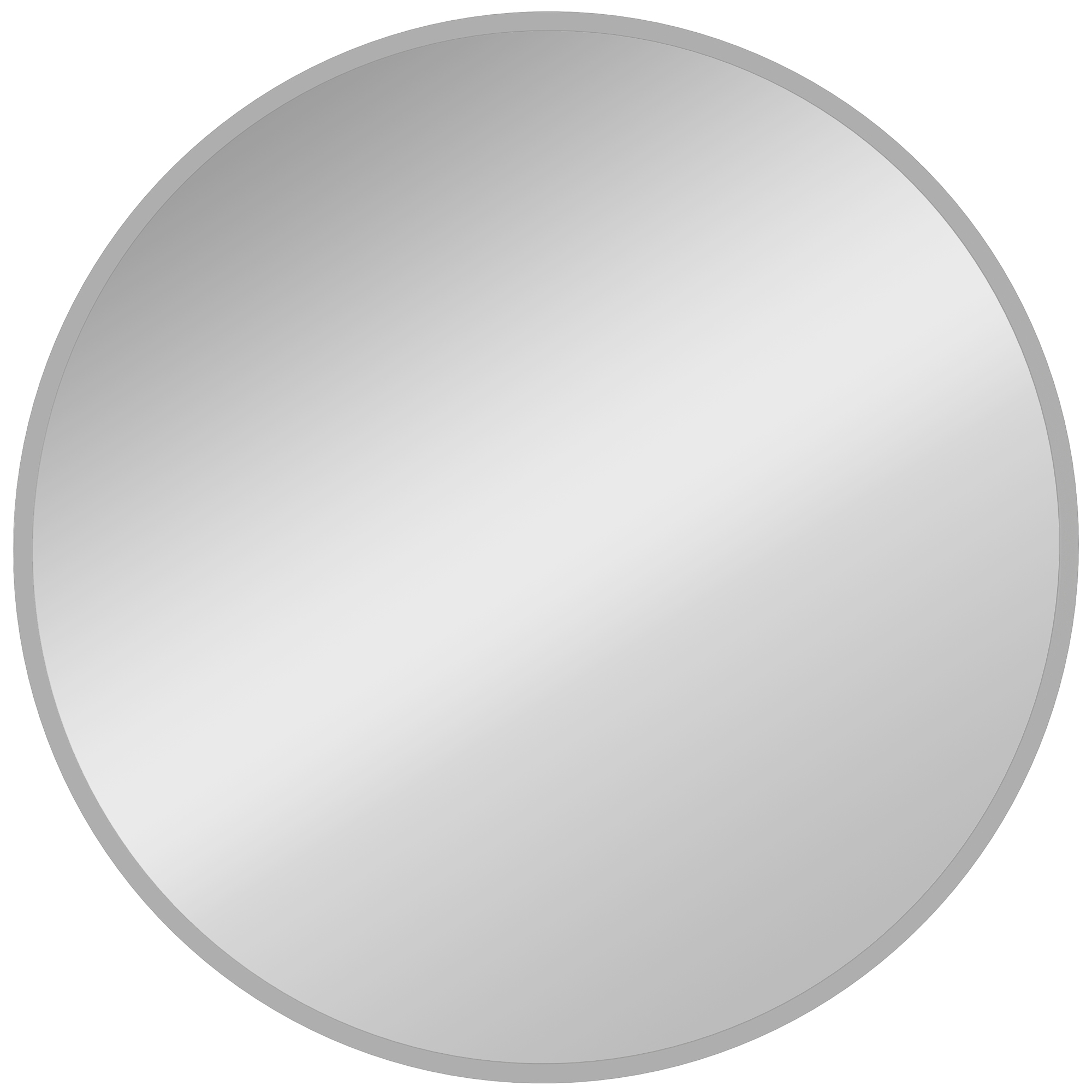 Wandspiegel, modernes Design, 61 x 61 cm, Silber