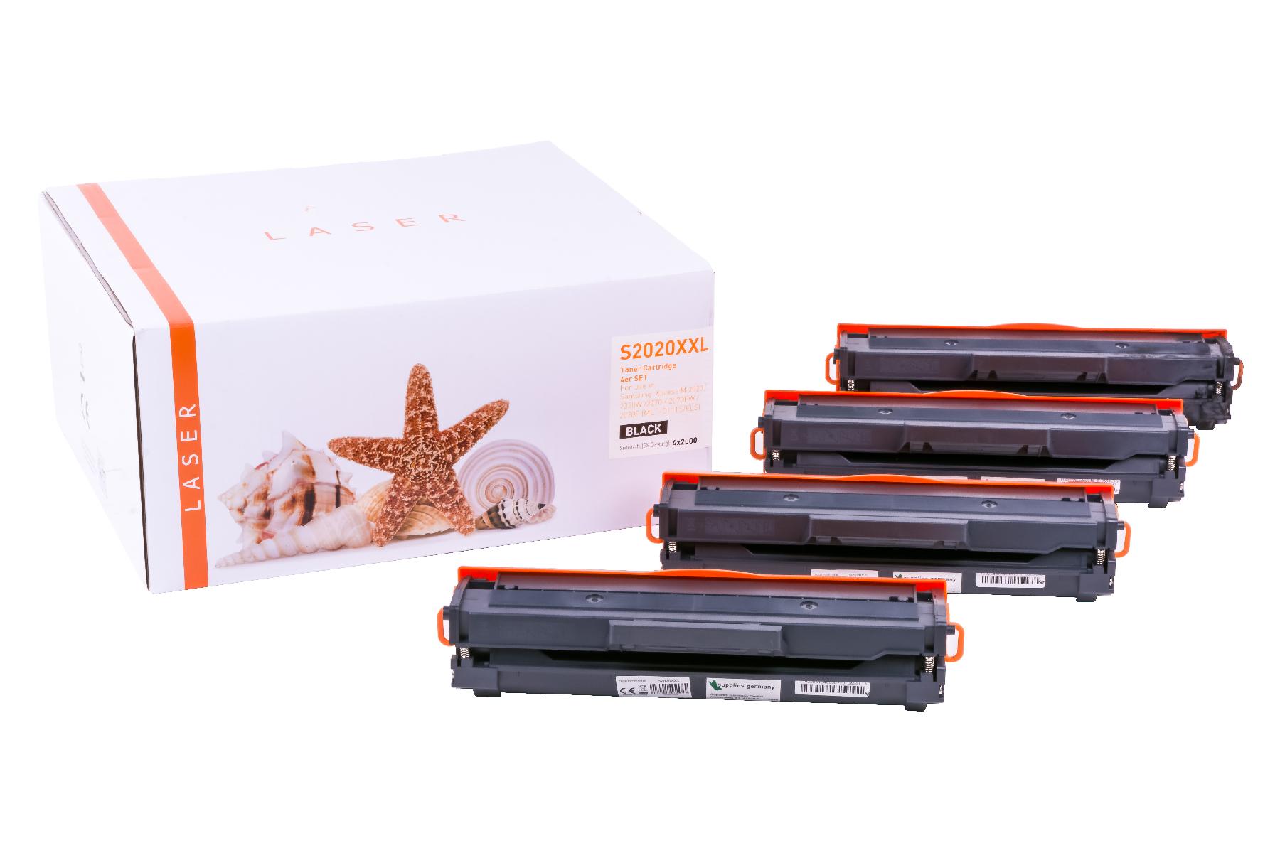 4er Set M2020XXL alternativ Toner black für Samsung / MLTD111S/ELS / 4x2.000 Seiten 4er Set M2020XXL alternativ Toner black für Samsung / MLTD111S/ELS / 4x2.000 Seiten