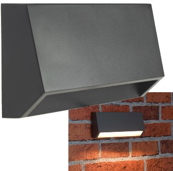 LED Wandleuchte "KWL-158", Anthrazit, IP65, 3W, 172Lm, Kunststoff, warmweiß