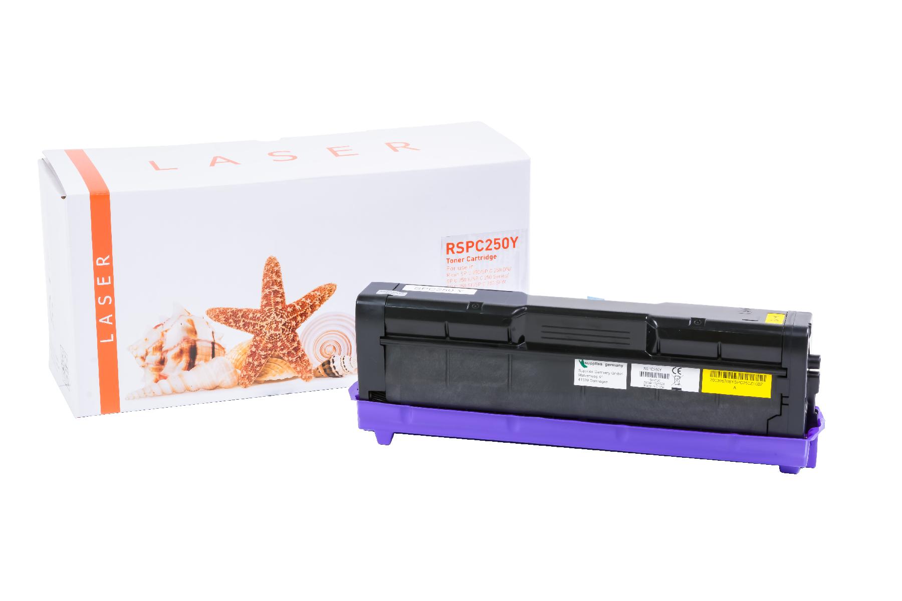SPC250Y alternativ Toner yellow für Ricoh / 407546 / 1.600 Seiten SPC250Y alternativ Toner yellow für Ricoh / 407546 / 1.600 Seiten