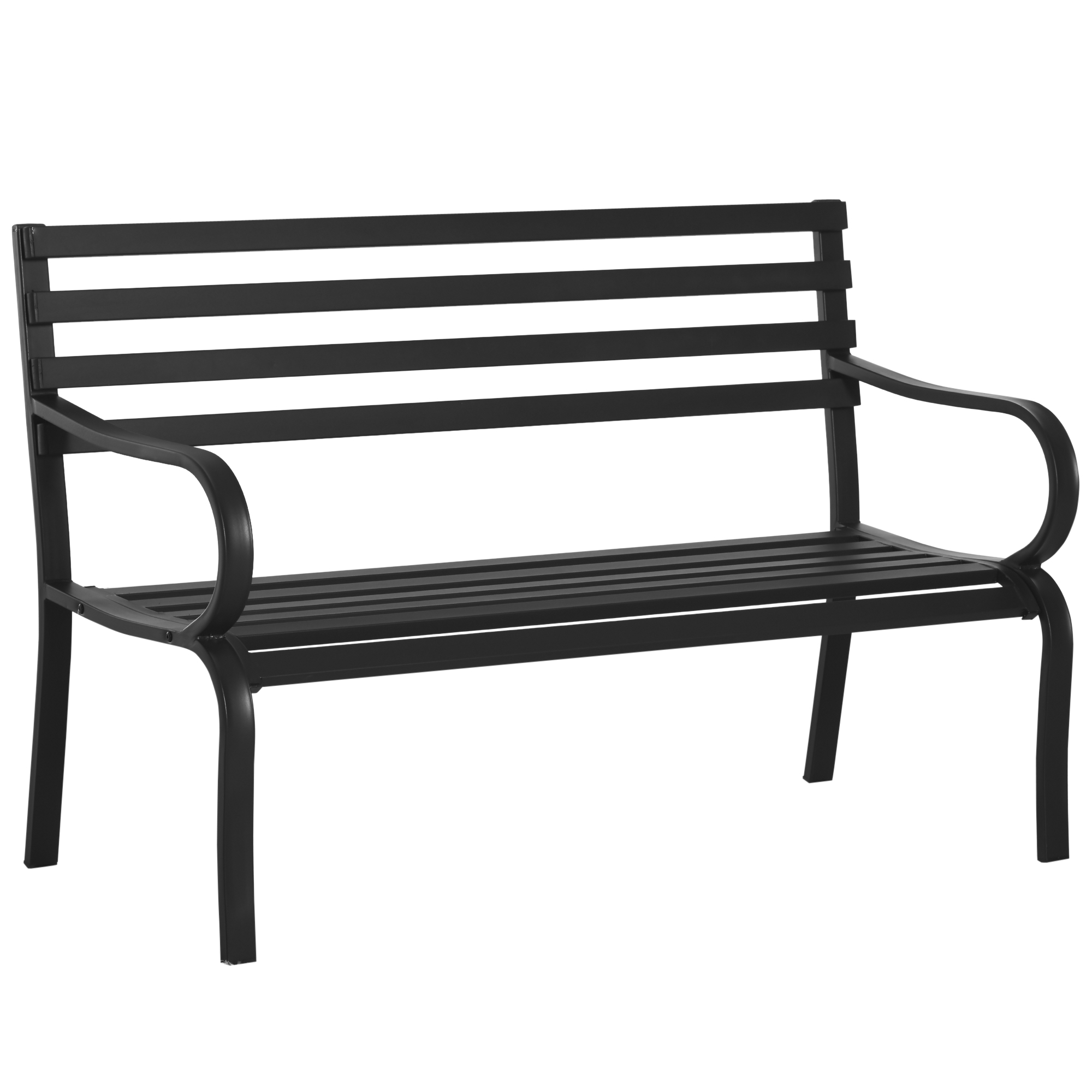 2-Sitzer Gartenbank Sitzbank 240kg belastbar Bank Gartenmöbel für den Innen- und Außenbereich geeignet 127 x 58 x 82 cm Schwarz 2-Sitzer Gartenbank Sitzbank 240kg belastbar Bank Gartenmöbel für den Innen- und Außenbereich geeignet 127 x 58 x 82 cm Schwarz