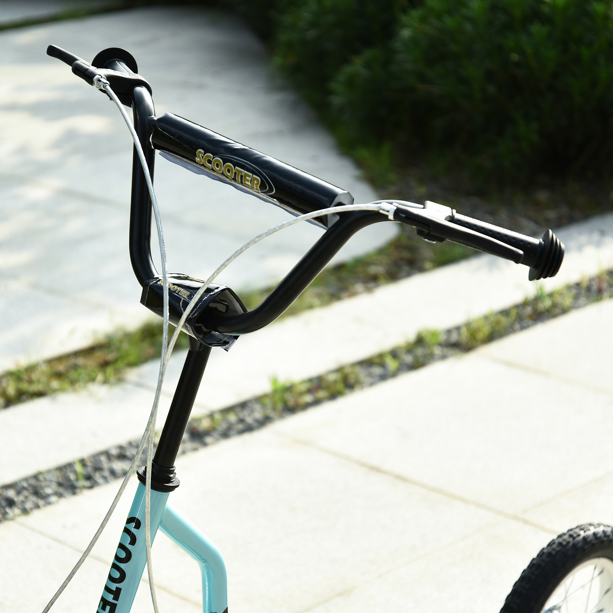 Kinderroller ab 5 jahre Scooter Tretroller Cityroller Kinder Roller Kickboard mit Luftreifen16/12 Zoll Blau 135 x 58 x 88-94 cm