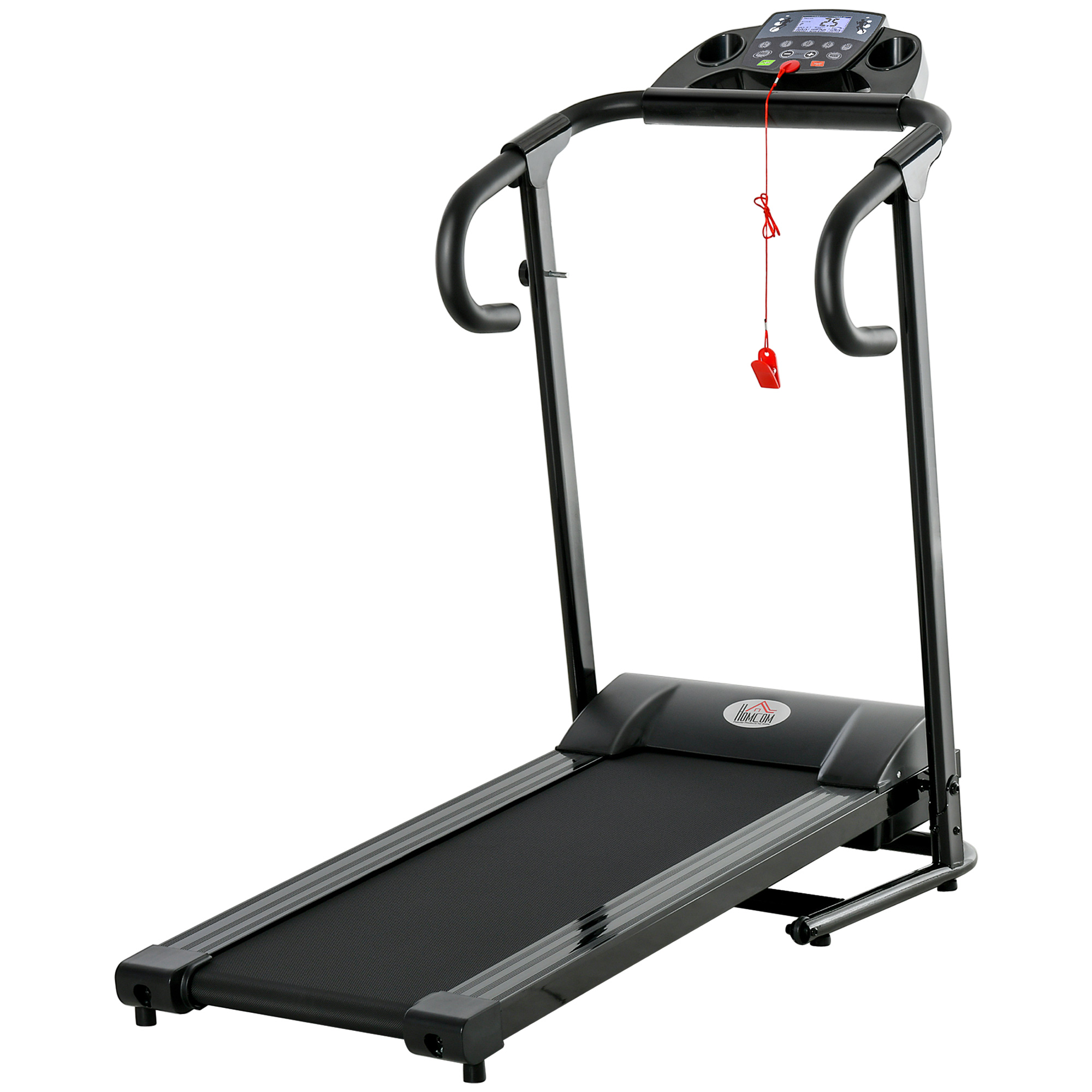 Elektrisches Laufband, faltbar, mit LCD-Display, Geschwindigkeit 0,8-10km/h und 3 Programme, Leistung 500 W, 123 x 62 x 117 cm, Schwarz Elektrisches Laufband, faltbar, mit LCD-Display, Geschwindigkeit 0,8-10km/h und 3 Programme, Leistung 500 W, 123 x 62 x 117 cm, Schwarz