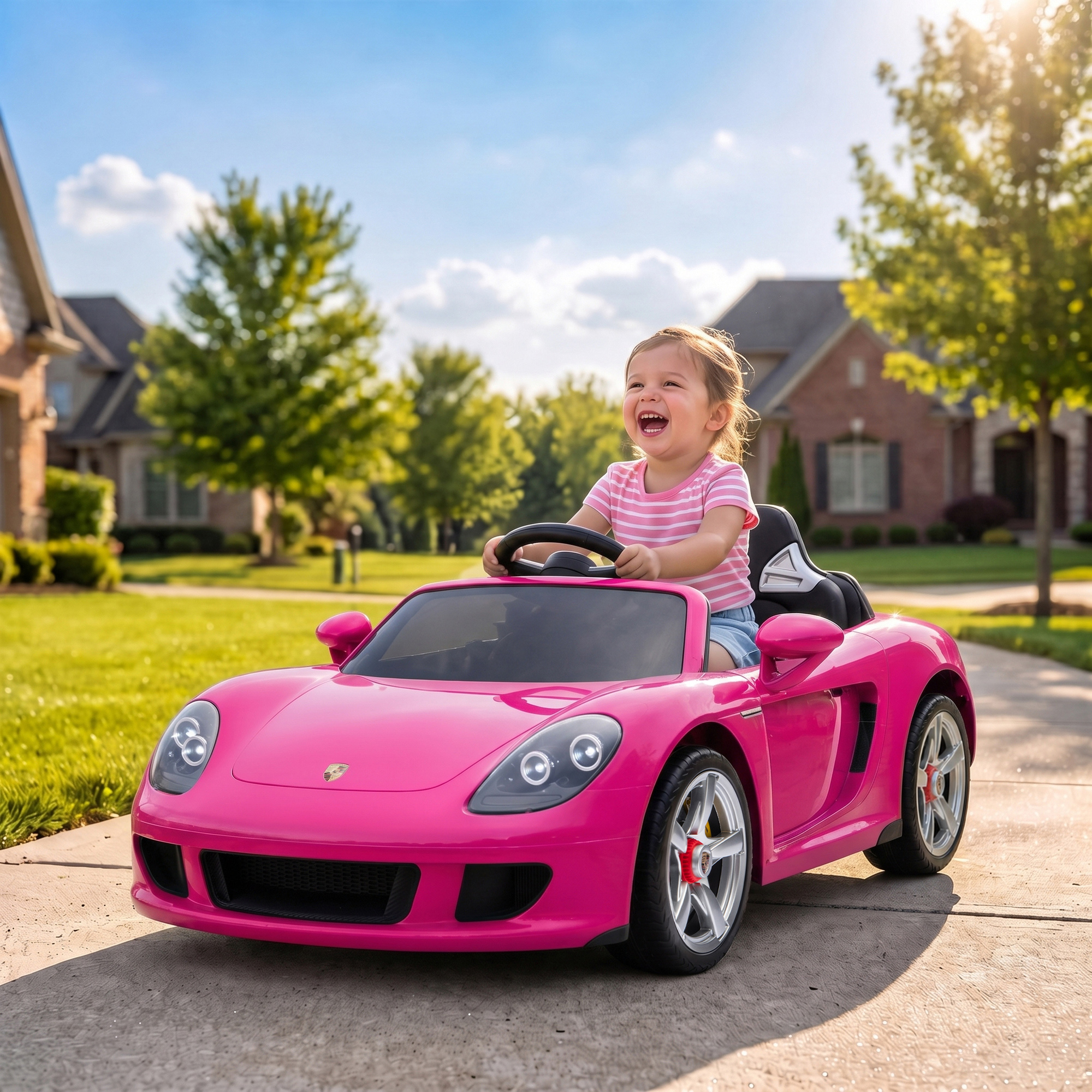 Kinder Elektroauto Porsche 12V Kinderauto mit Lithium-Akku Fernbedienung 2 Motoren Sanftanlauf Hinterradfederung