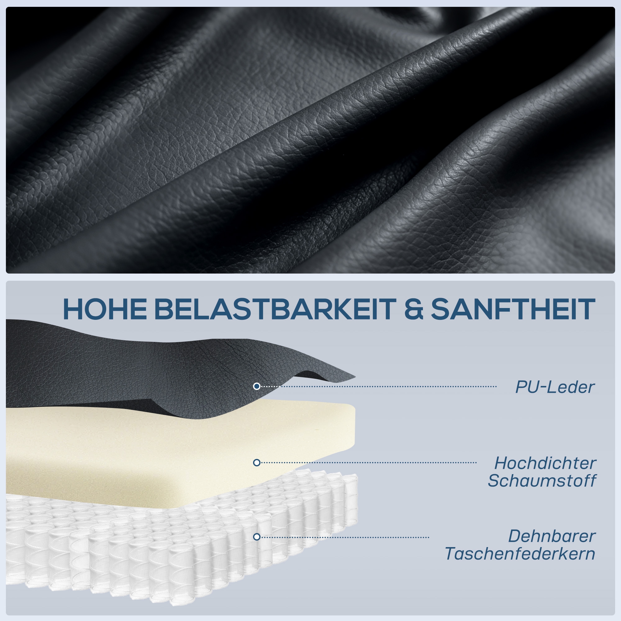Massagesessel mit 8 Vibrationsköpfen, Relaxsessel, verstellbare Rückenlehne + Fußstütze, Schwarz