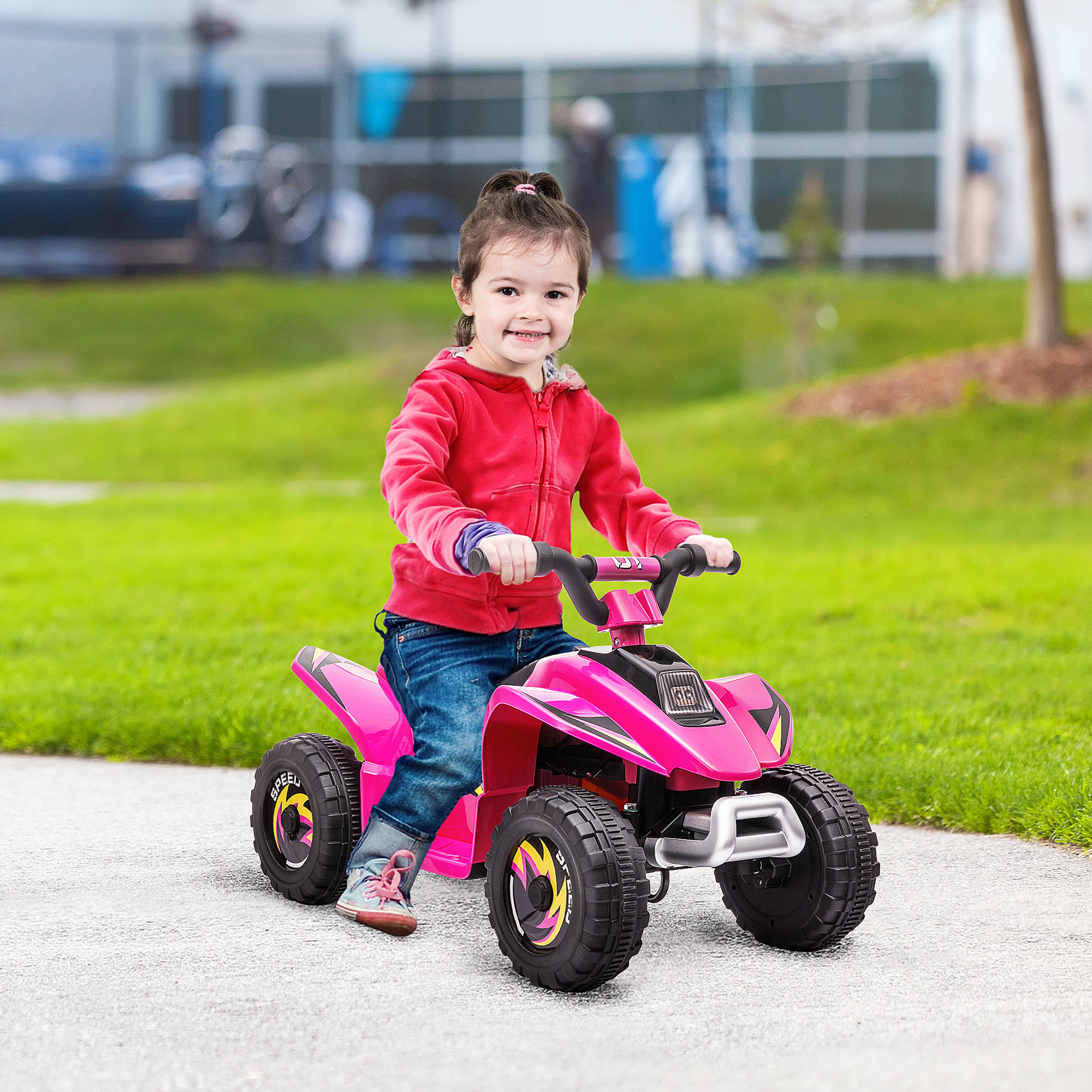 Kinder Quad Elektro 6V Kinderquad mit Vorwärts-, Rückwärtsfunktion für Kinder 1,5-3 Jahre bis 20 kg Rosa