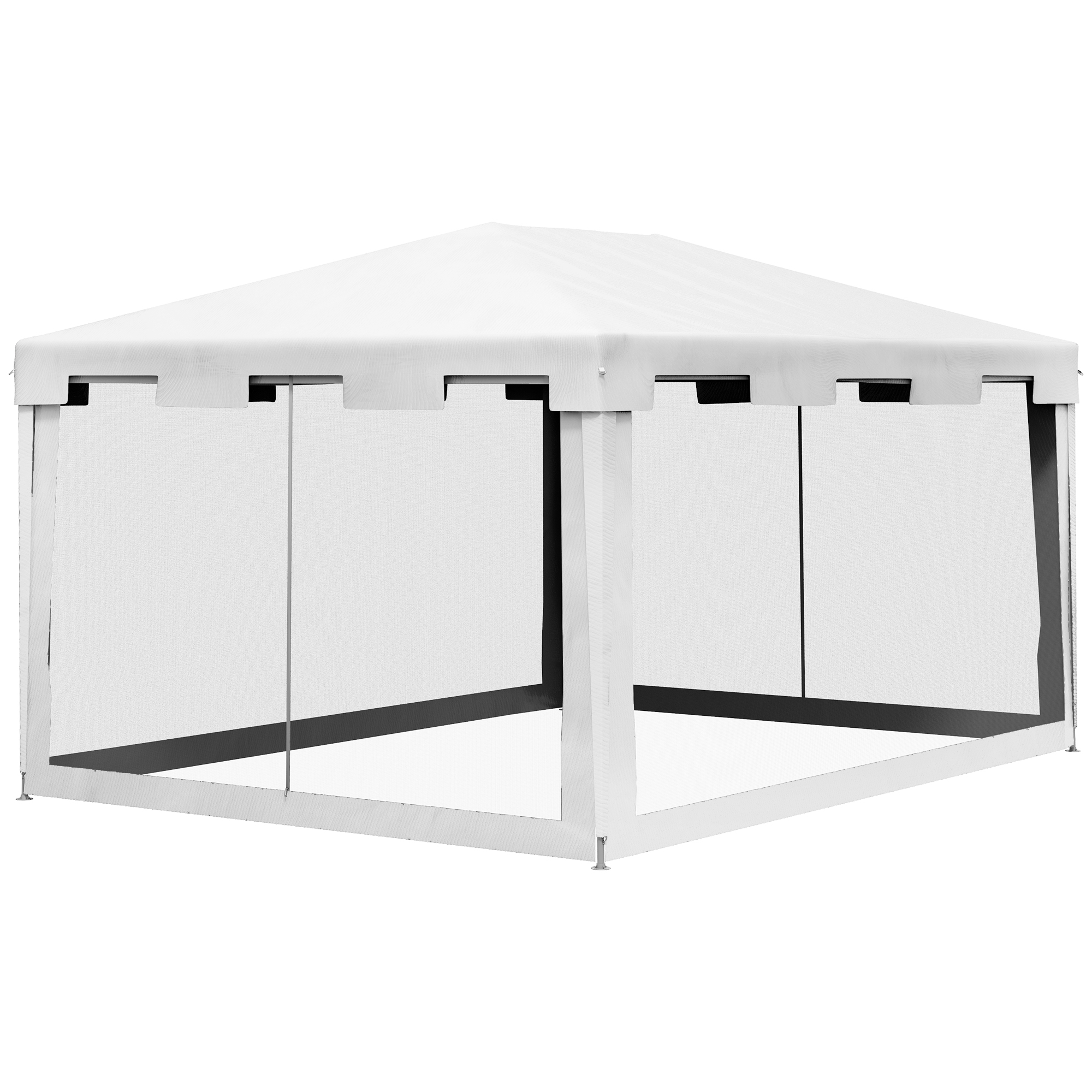 Pavillon Gartenzelt 3 x3 m Pavillon, wetterbeständig, faltbar, 395cm x 295cm x 255 cm, Weiß