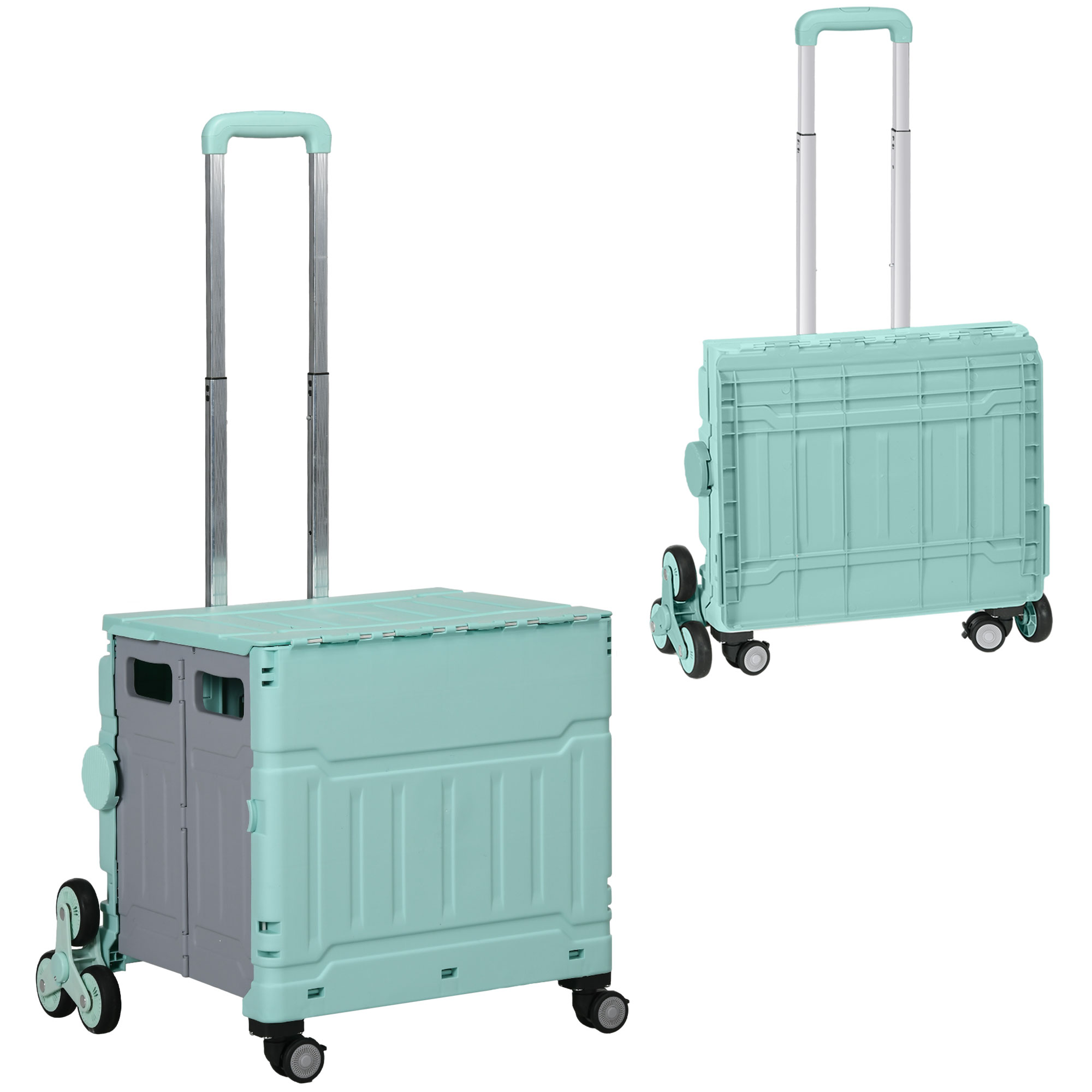 Einkaufswagen Einkaufstrolley, Treppensteiger, klappbar, Teleskopgriff, bis max, 65 Kilo belastbar, Grün Einkaufswagen Einkaufstrolley, Treppensteiger, klappbar, Teleskopgriff, bis max, 65 Kilo belastbar, Grün