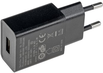Stecker-Netzteil mit USB "CTN-0510", Ein 110-240V~, Aus 5V=, 1A, 5W, schwarz