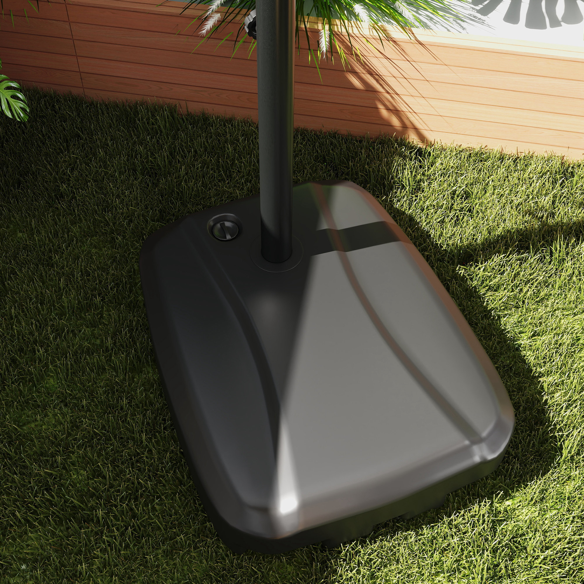 Ampelschirm 247 x 247cm neigbar Sonnenschirm mit Doppeldach Kurbel Ständer Wasserabweisend Hellgrau