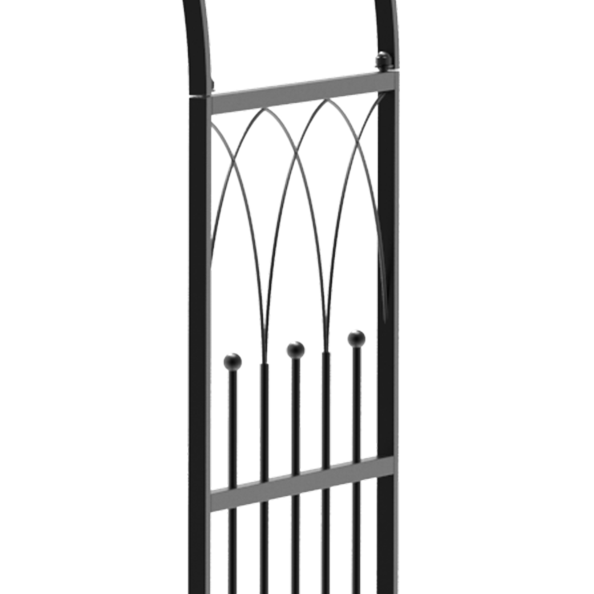 Rosenbogen mit Bank Rosenbank Laubenbank Philosophenbank Rankgitter Rankhilfe Gartenbank Metall Schwarz 115 x 59 x 203 cm