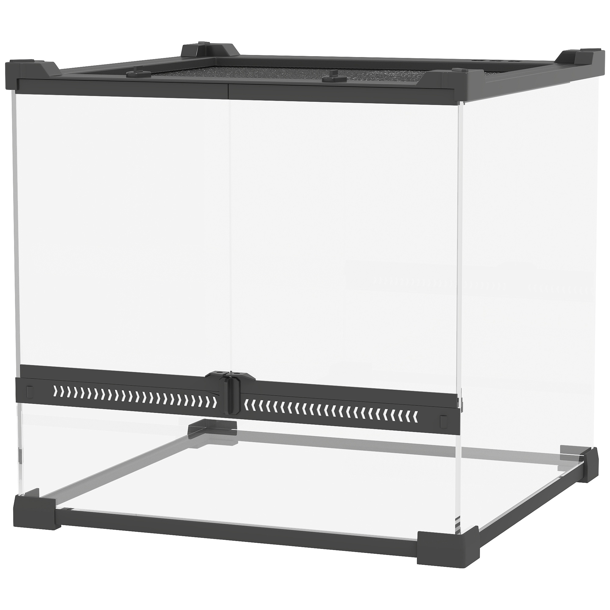 Glas-Terrarium für Reptilien, erhöhter & wasserdichter Boden, Knopfschloss Glas-Terrarium für Reptilien, erhöhter & wasserdichter Boden, Knopfschloss