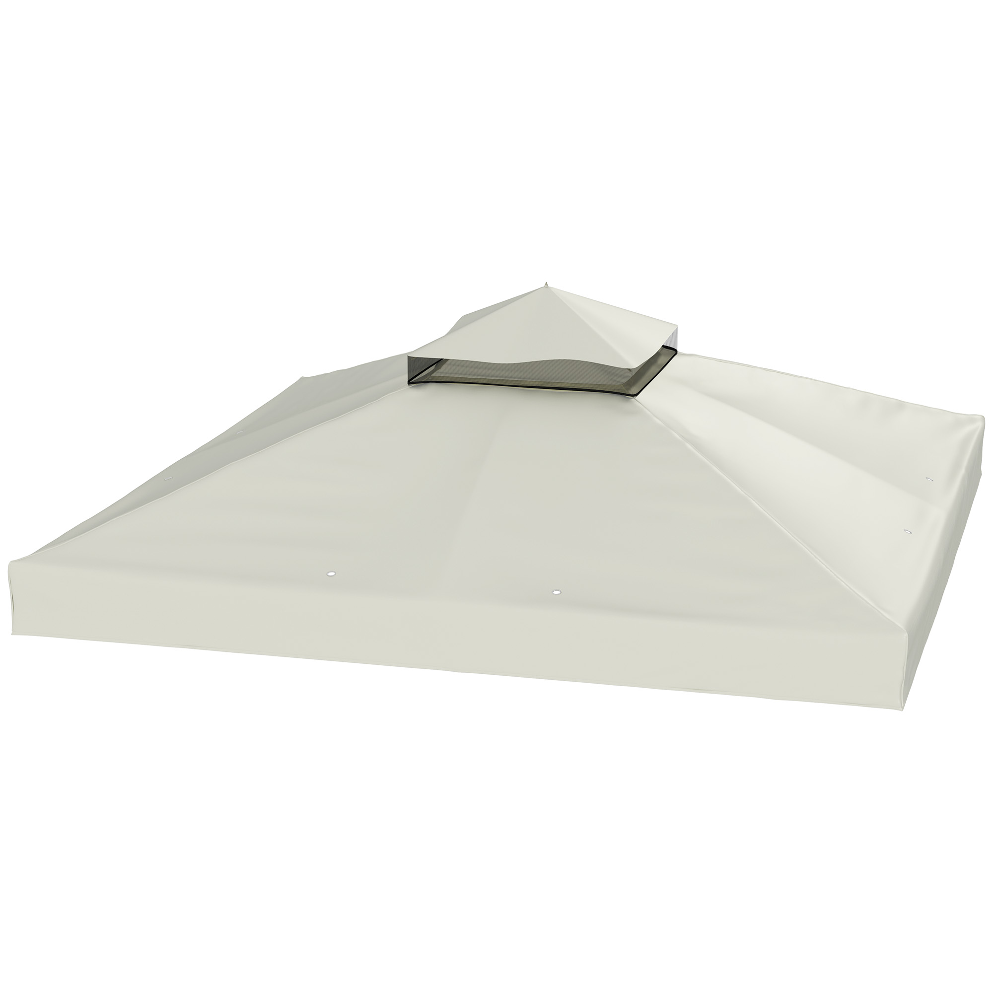 3 x 3 m Ersatzdach für Pavillon, Pavillon-Ersatzplane mit Wasserablauf-Löchern, UPF30+, Sonnenschutz, Hellgrau