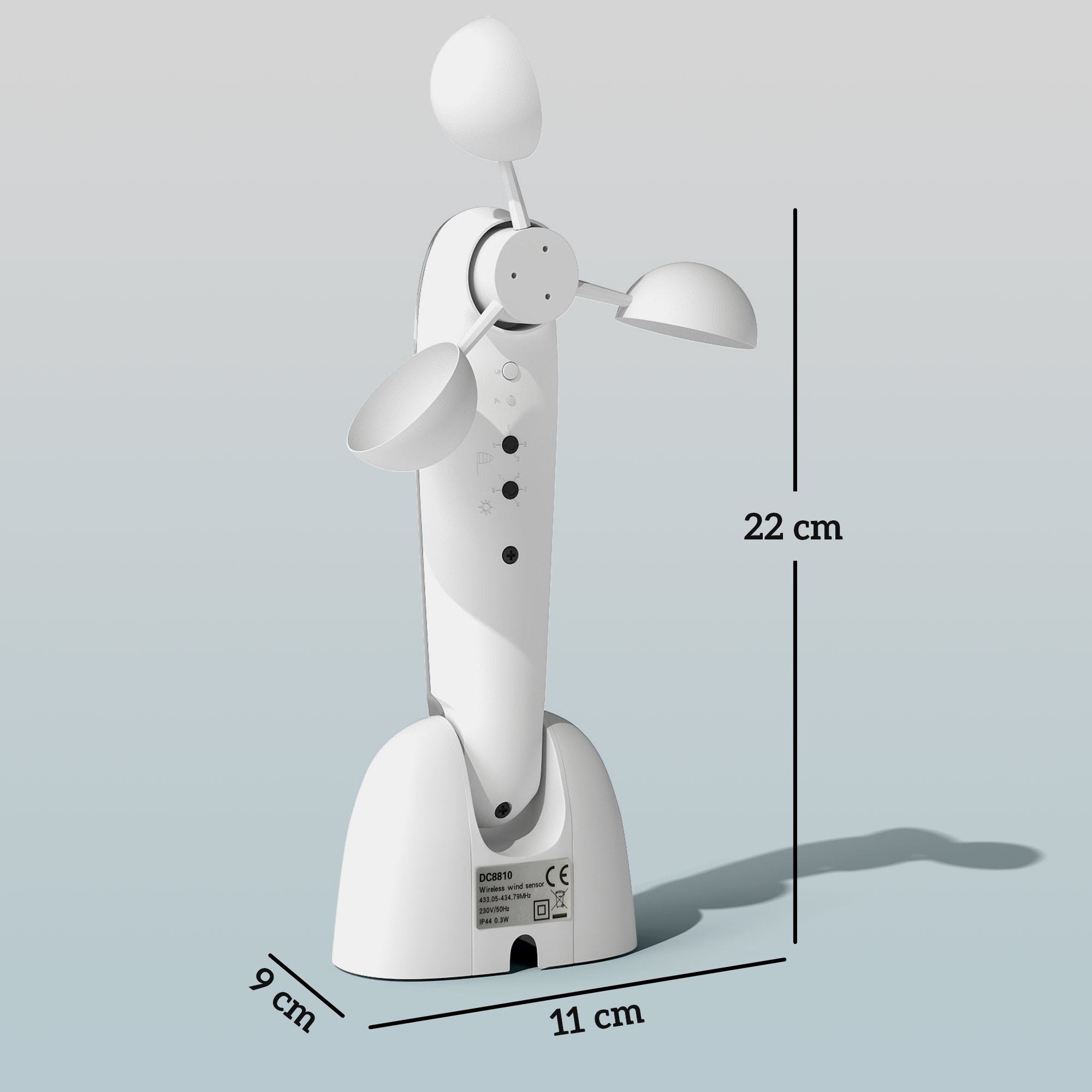 Sonnensensor Windsensor Wetterstation Außensensor Windwächter 22 x 11 x 9 cm Weiß