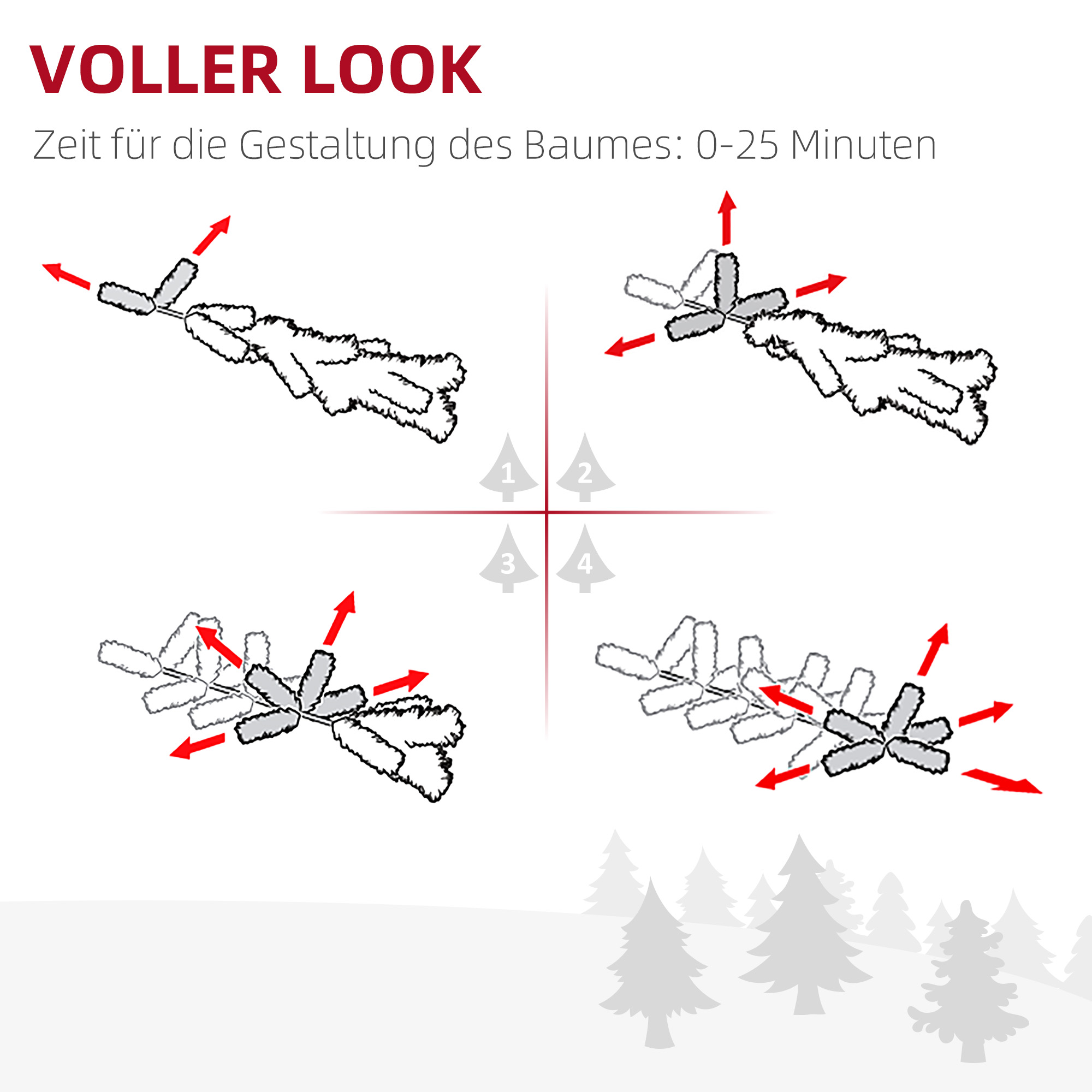 Weihnachtsbaum Ø90 x 180 cm, künstliche Tanne, realistisches Nadelkleid, Grün