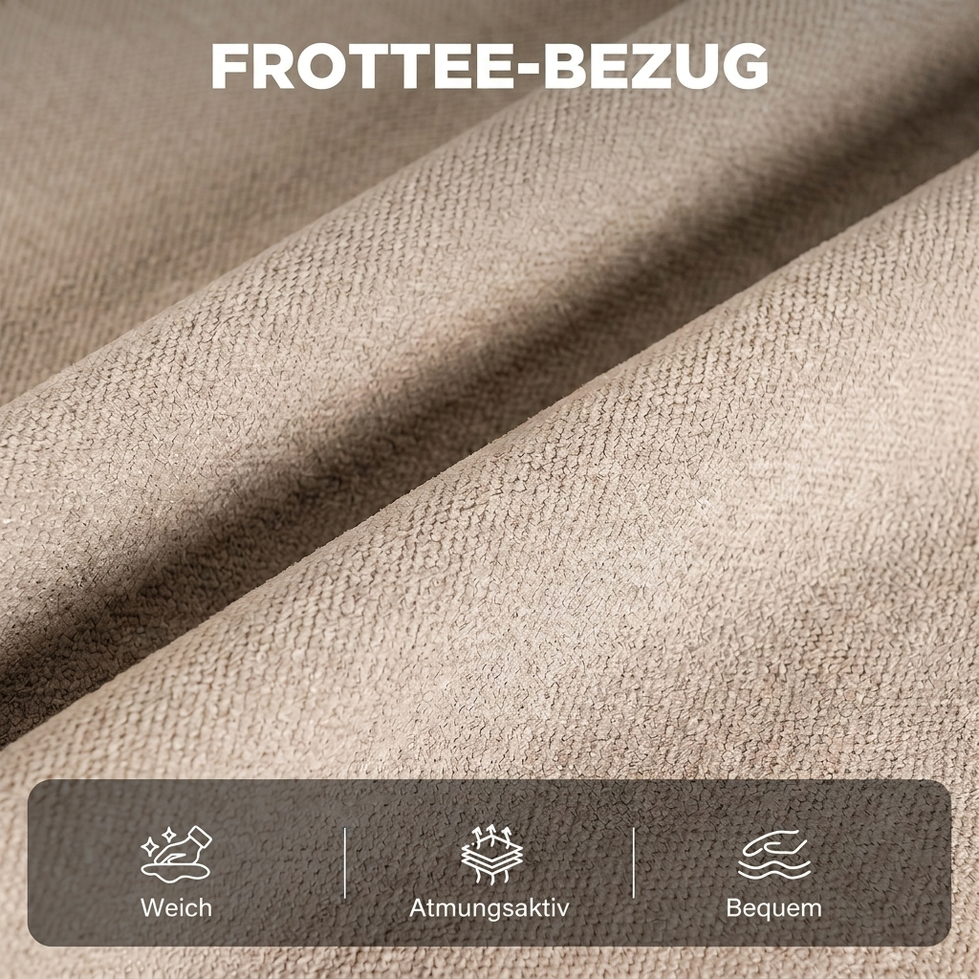 Relaxsessel mit Massage & Wärme, Liegefunktion, 2 Seitentaschen und ausziehbarer Fußstütze, Beige