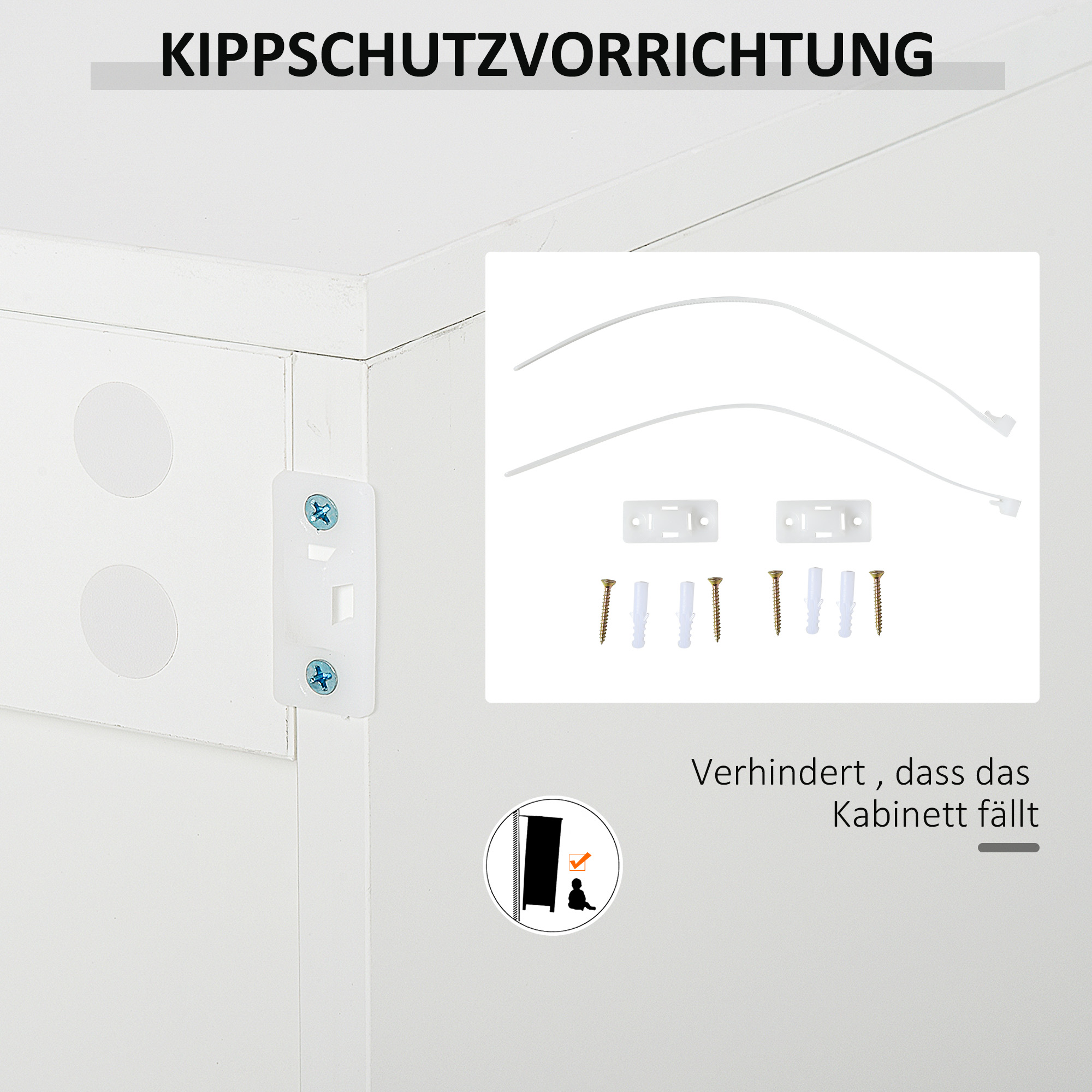 Sideboard Kommode Anrichte, 2 Schubladen, Push-Click, 117 cm x 36 cm x 74 cm, Weiß