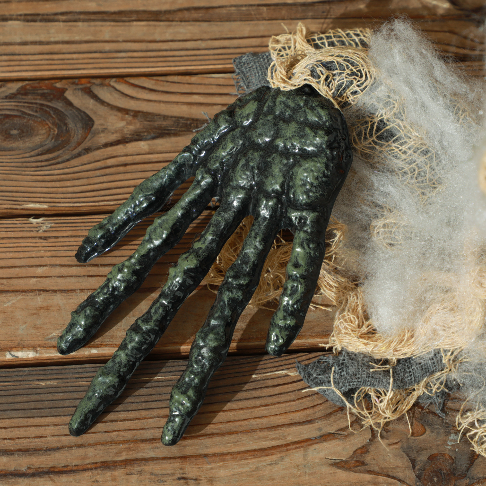 Halloweendekoration, einäugige Mumie, biegsame Arme, leuchtende Augen, gruseliges Heulen, 55x18x35 cm