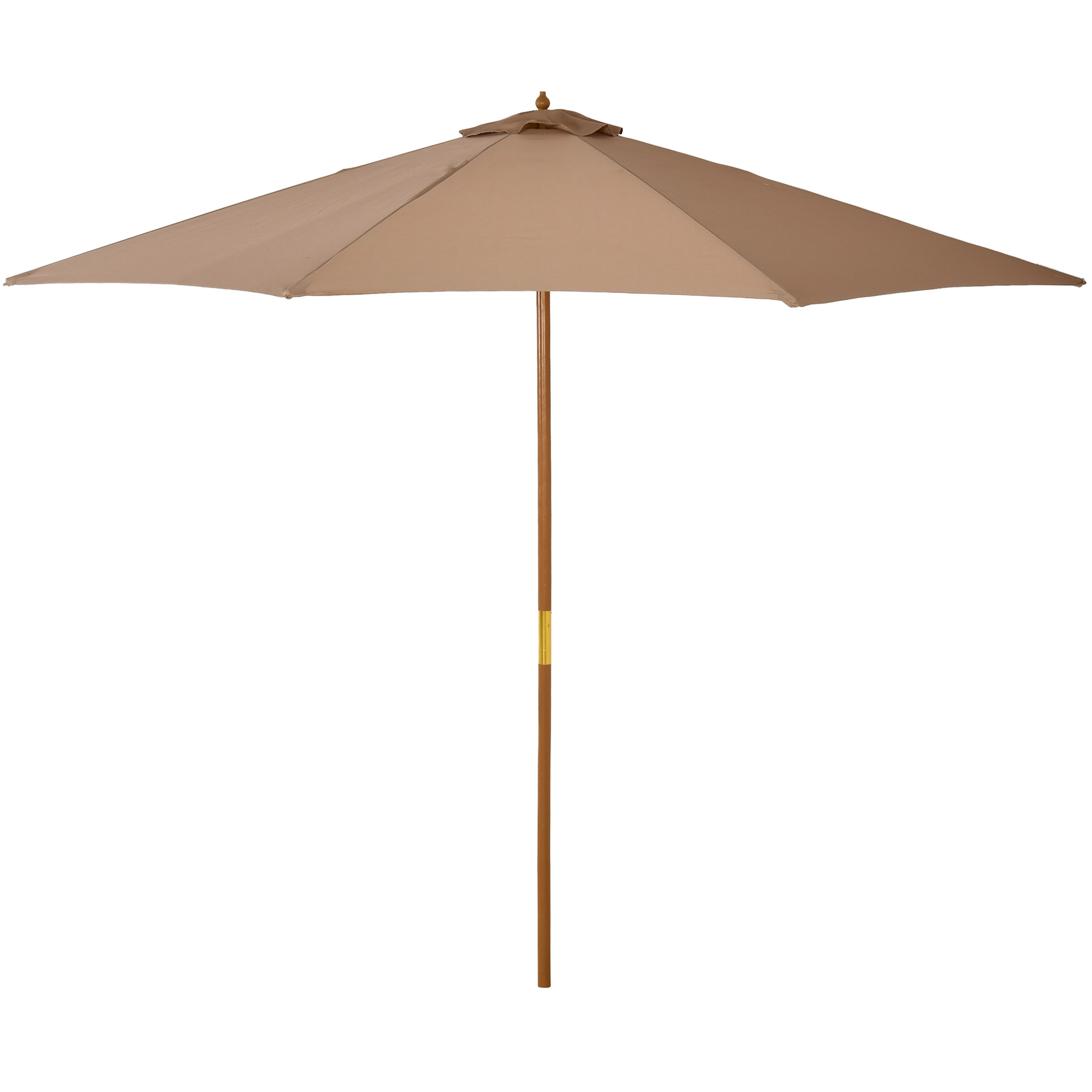 Sonnenschirm Ø 300 cm, Sonnenschirm mit UV Schutz Balkonschirm aus Holz Strandschirm stabil Marktschirm Sonnenschutz für Strand Terrasse Garten, Khaki