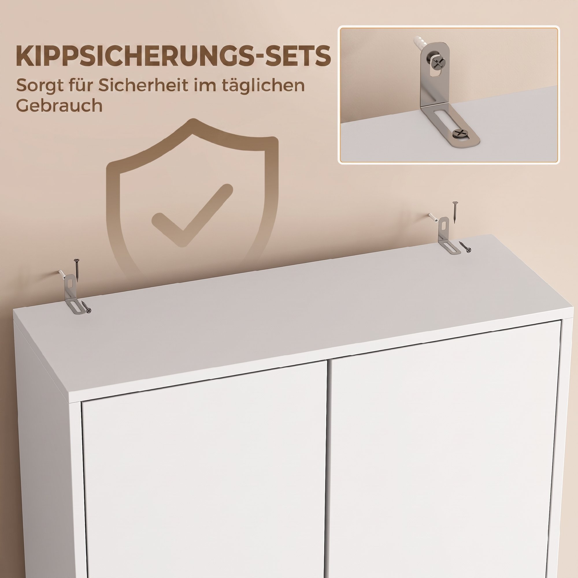 Waschmaschinen-Überbauschrank, hoher Badezimmerschrank mit 2 Türen und offenem Fach, 66 x 24 x 191 cm, Weiß