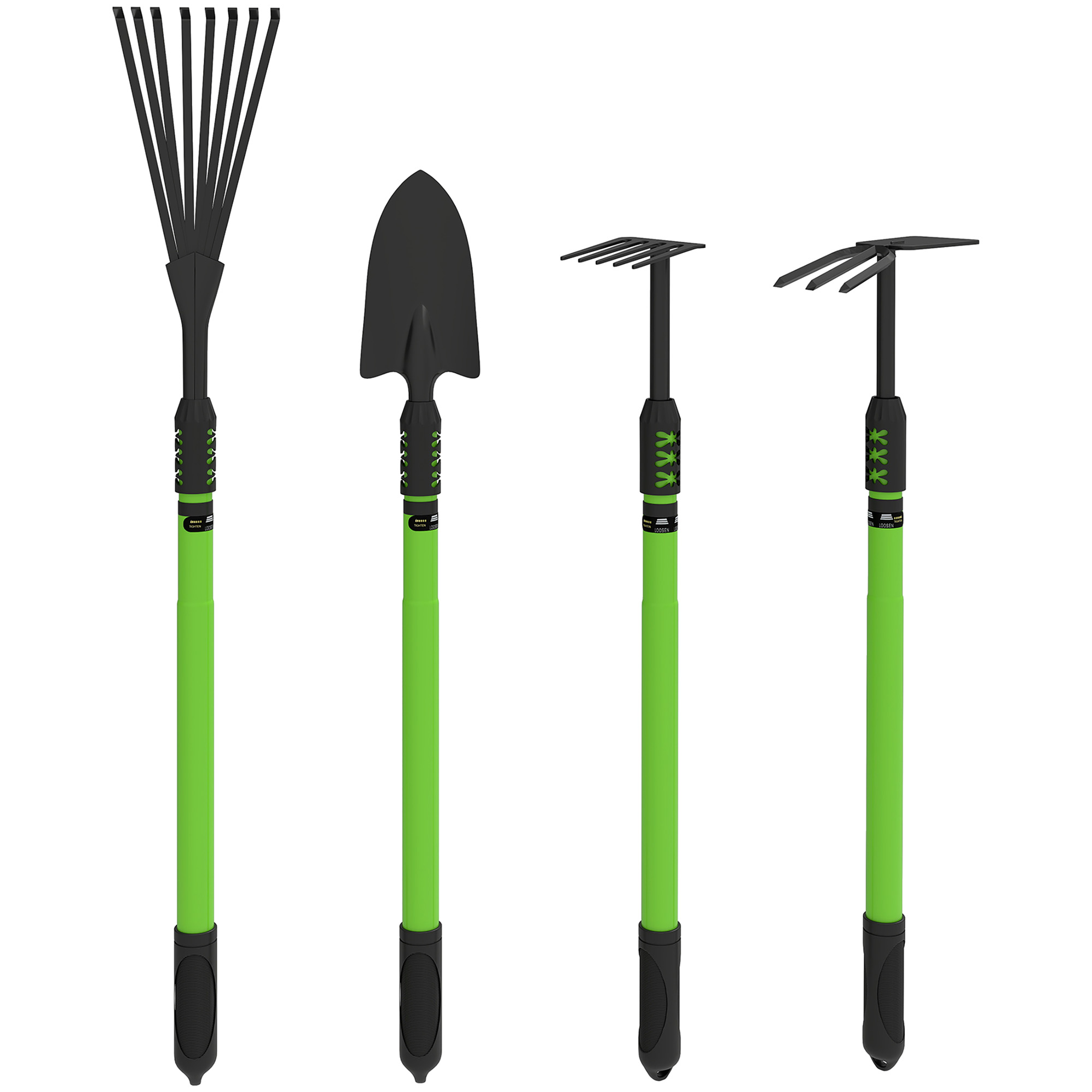 Gartenwerkzeug-Set 4 Stück Gartengeräte-Set mit Schaufel Gartenhacke Gartenrechen Laubrechen Grün Gartenwerkzeug-Set 4 Stück Gartengeräte-Set mit Schaufel Gartenhacke Gartenrechen Laubrechen Grün