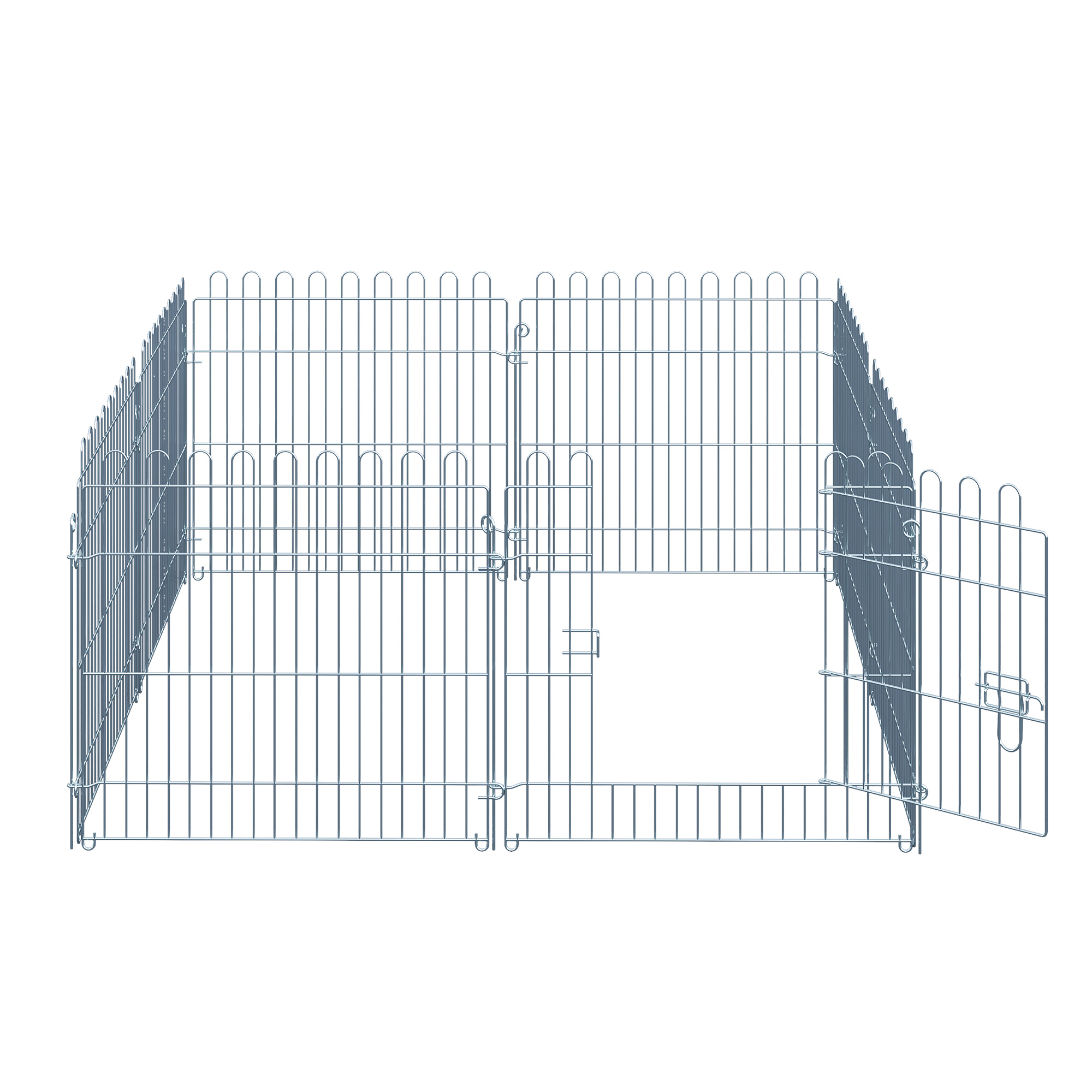 Freilaufgehege Welpenauslauf Welpenzaun Laufstall Welpengitter für Tiere 8-teilig B63 x H60 cm