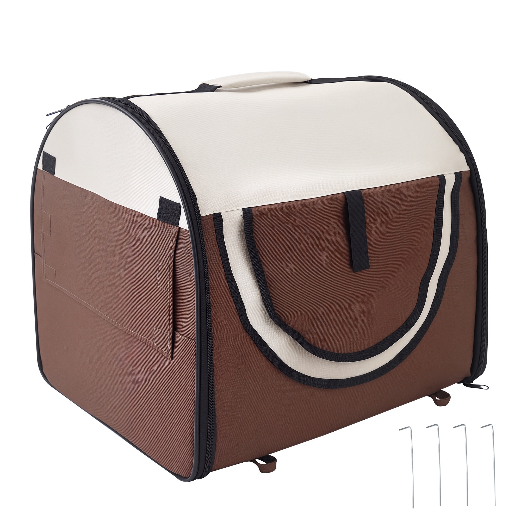 Hundebox faltbare Hundetransportbox Haustierrucksack mit Kissen Reisetasche Transportbox für Tier wasserdicht Oxfordstoff Kaffee 61 x 46 x 51 cm Hundebox faltbare Hundetransportbox Haustierrucksack mit Kissen Reisetasche Transportbox für Tier wasserdicht Oxfordstoff Kaffee 61 x 46 x 51 cm