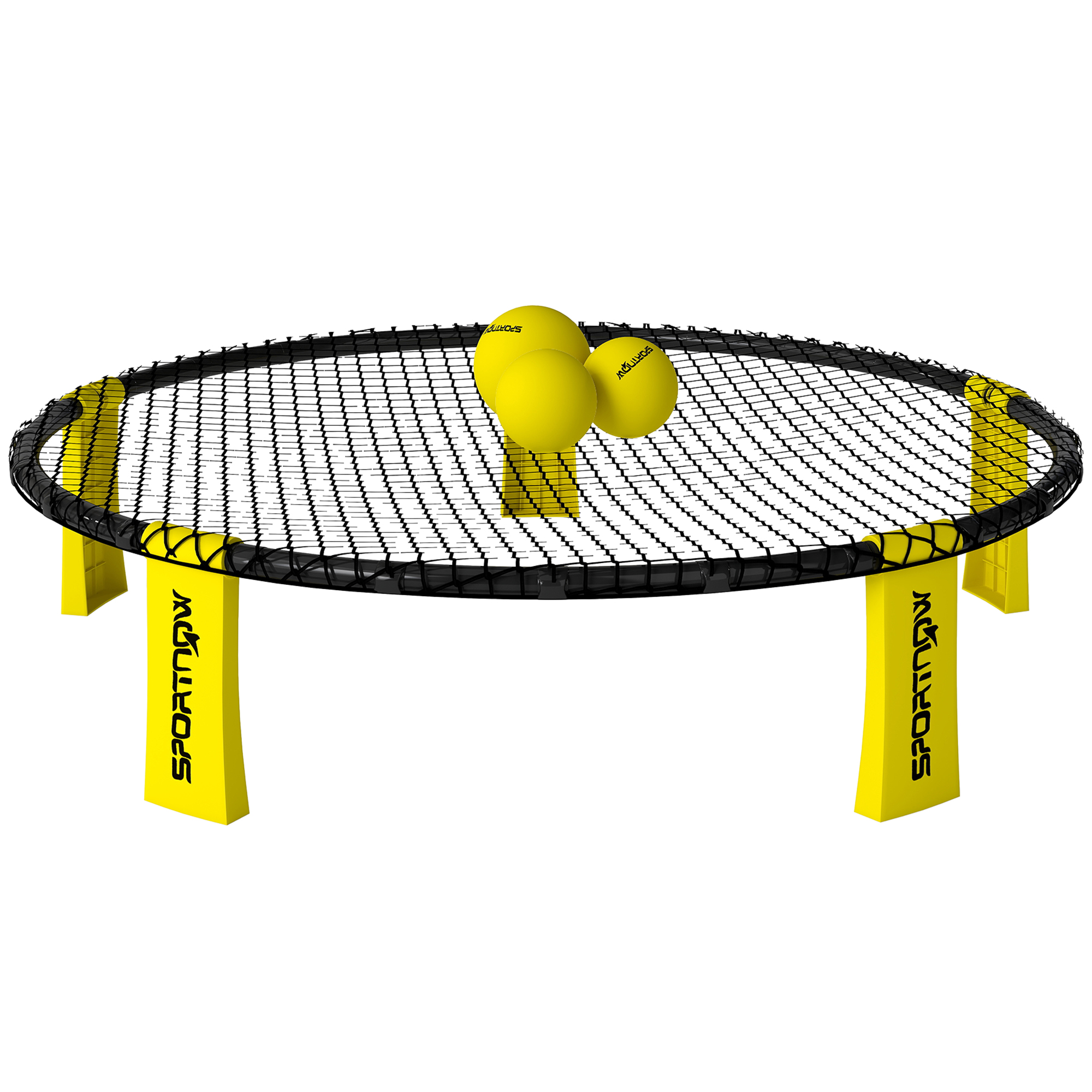 Roundnet Set Spieleset mit Spielnetz 3 Bällen Tragetasche Ballpumpe Spikeball Set Ø92 x 20 cm Gelb Roundnet Set Spieleset mit Spielnetz 3 Bällen Tragetasche Ballpumpe Spikeball Set Ø92 x 20 cm Gelb