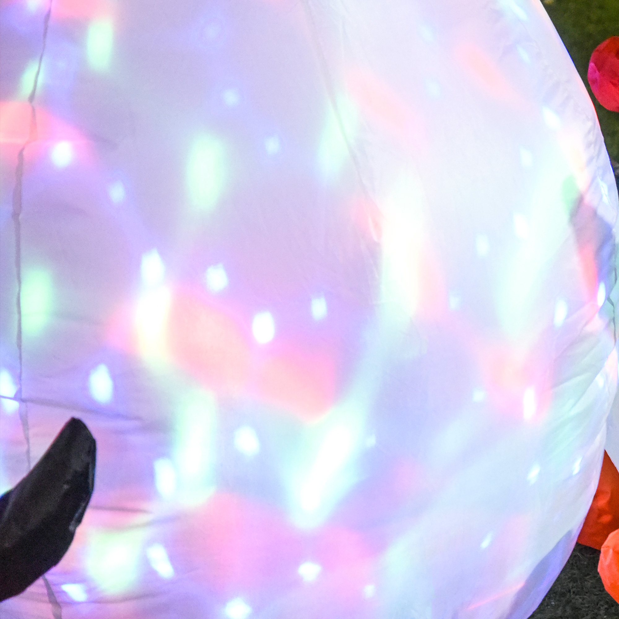 Schneemann Outdoor-Weihnachtsdekoration, inkl. Gebläse, bunte LED´s, selbstaufblasend 1,4 m, Mehrfarbig