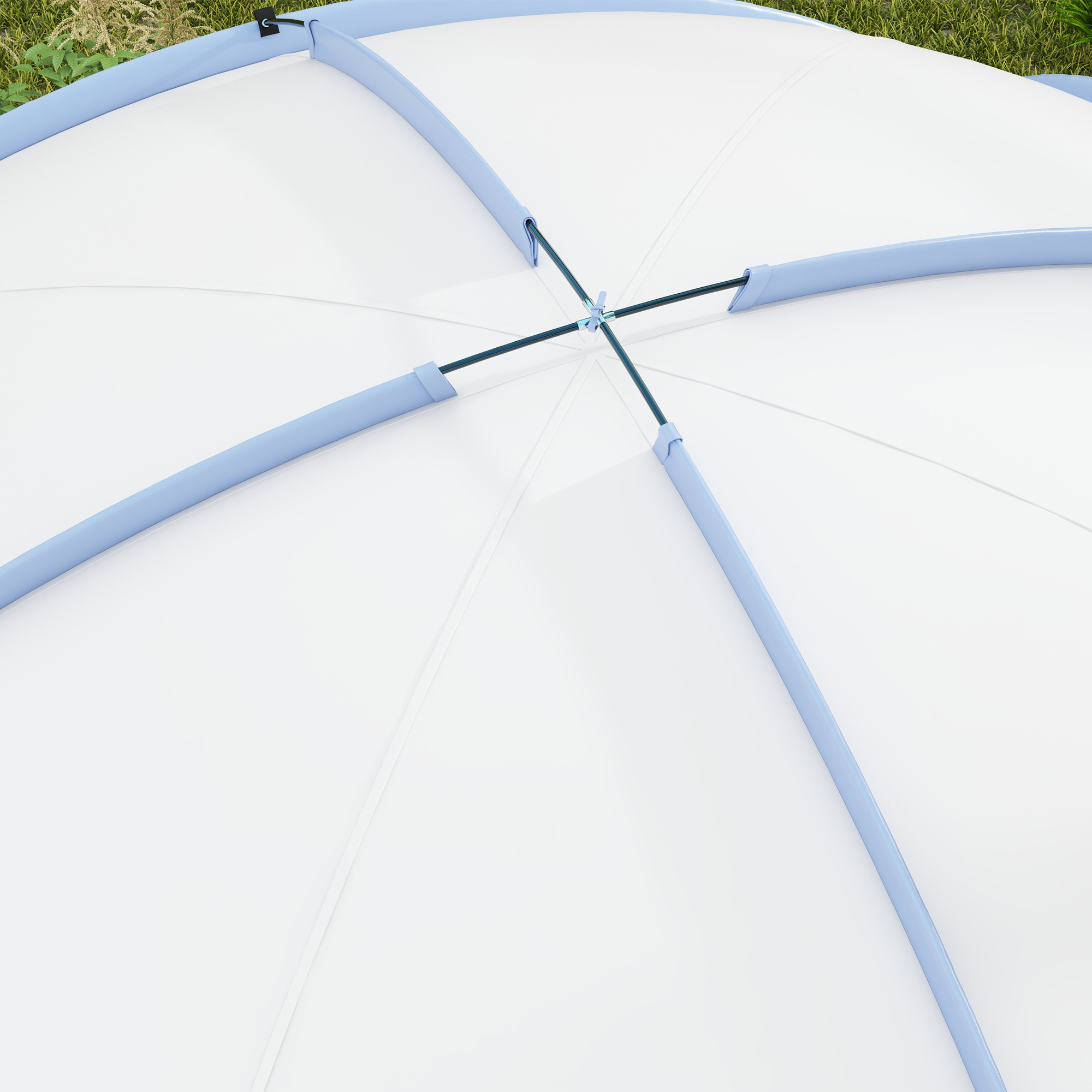 Event Shelter 3,5 x 3,5m Pavillon mit Haken Tür Wasserabweisend winterfest Gartenpavillon Hellblau