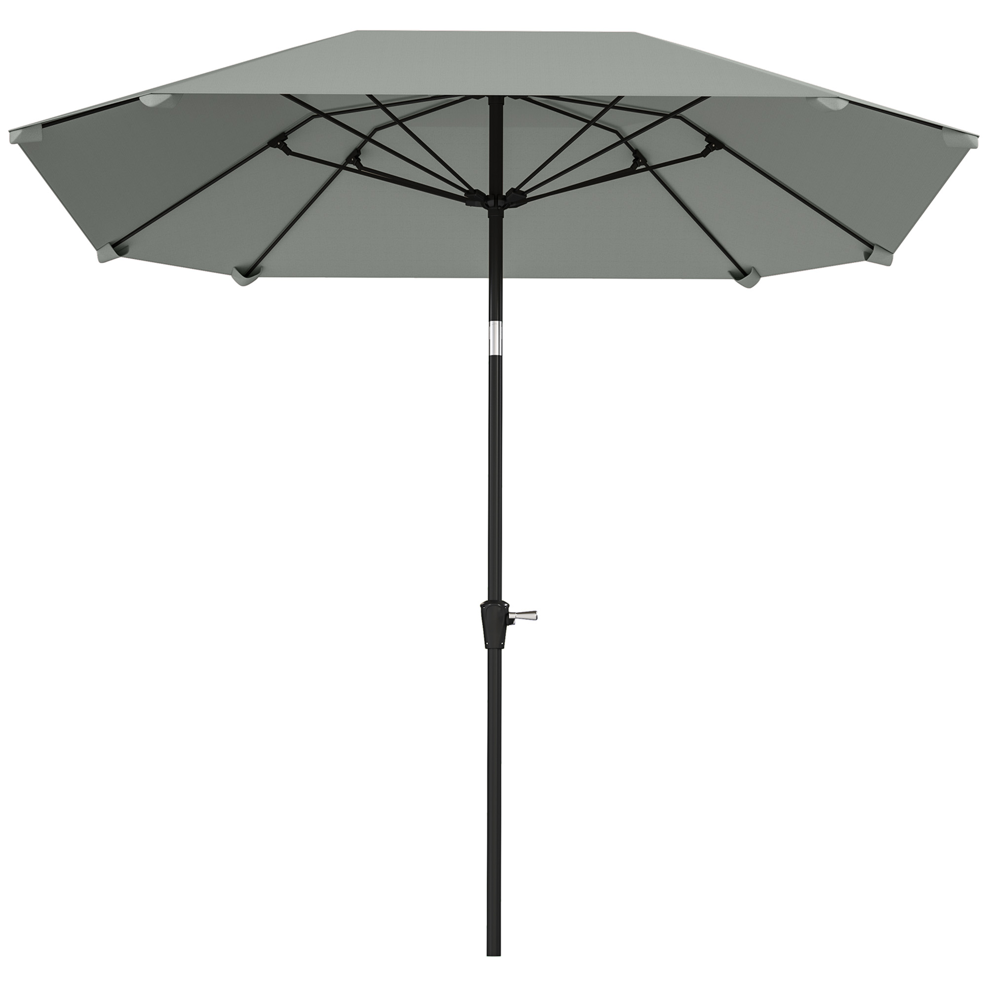 2,3 m Sonnenschirm ohne Basis, Verstellbarer Terrassenschirm mit Kurbel, Polyester, Aluminium, Fiberglas, Dunkelgrau 2,3 m Sonnenschirm ohne Basis, Verstellbarer Terrassenschirm mit Kurbel, Polyester, Aluminium, Fiberglas, Dunkelgrau