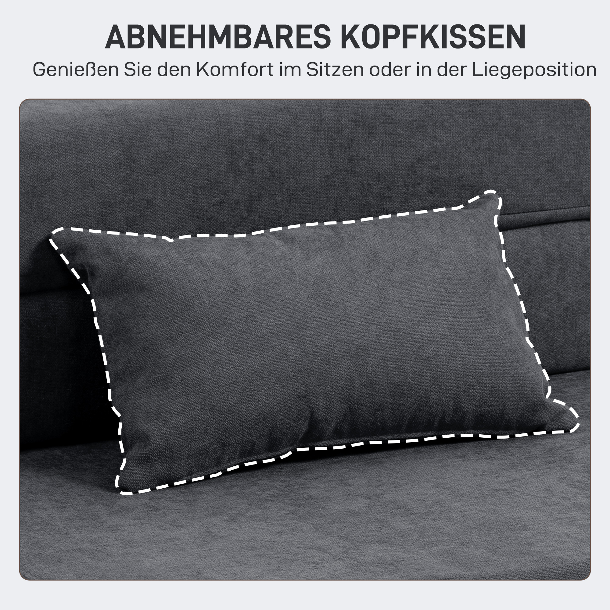 Bodensofa, Polstercouch, in Matratze umwandelbar, Schaumstoff, Kissen, Dunkelgrau