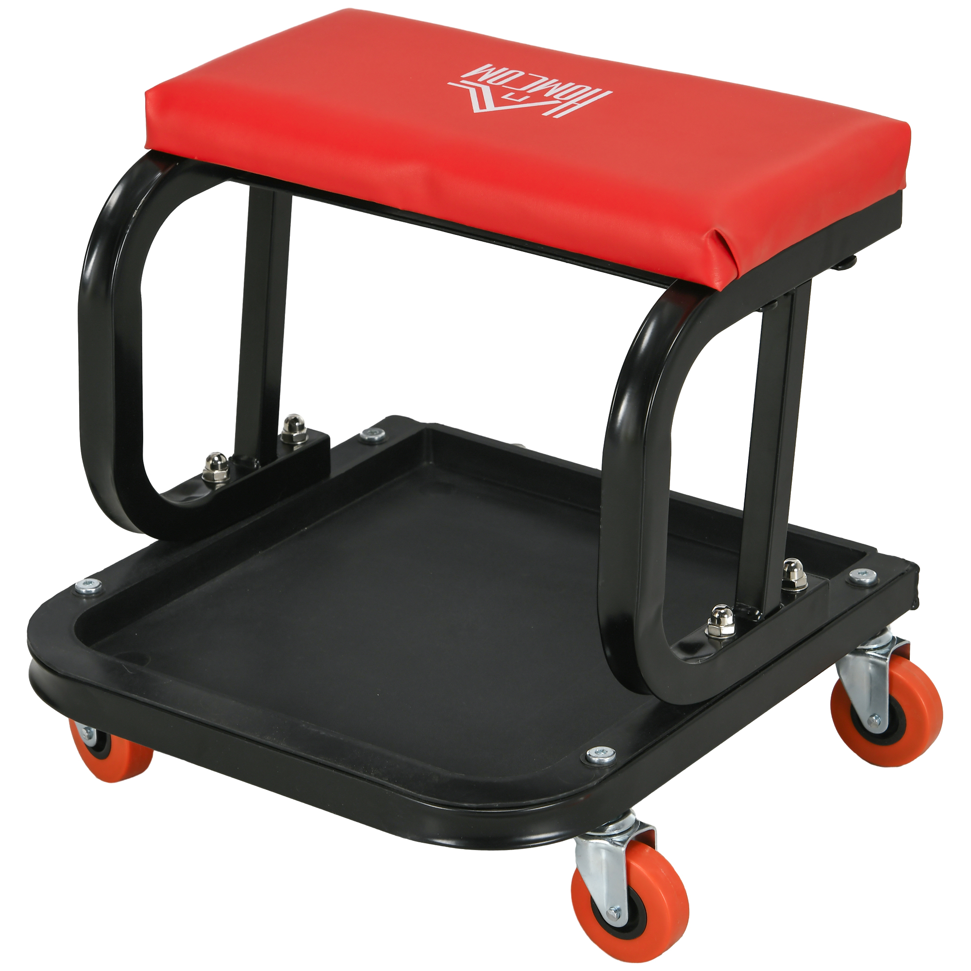 Werkstatthocker, robust & komfortabel, 38x35x37cm, Rot/Schwarz Werkstatthocker, robust & komfortabel, 38x35x37cm, Rot/Schwarz