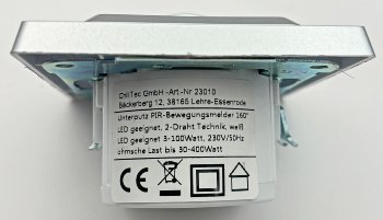 DELPHI Bewegungsmelder 160°, silber / LED geeignet, 250V~, Unterputz, 2-Draht