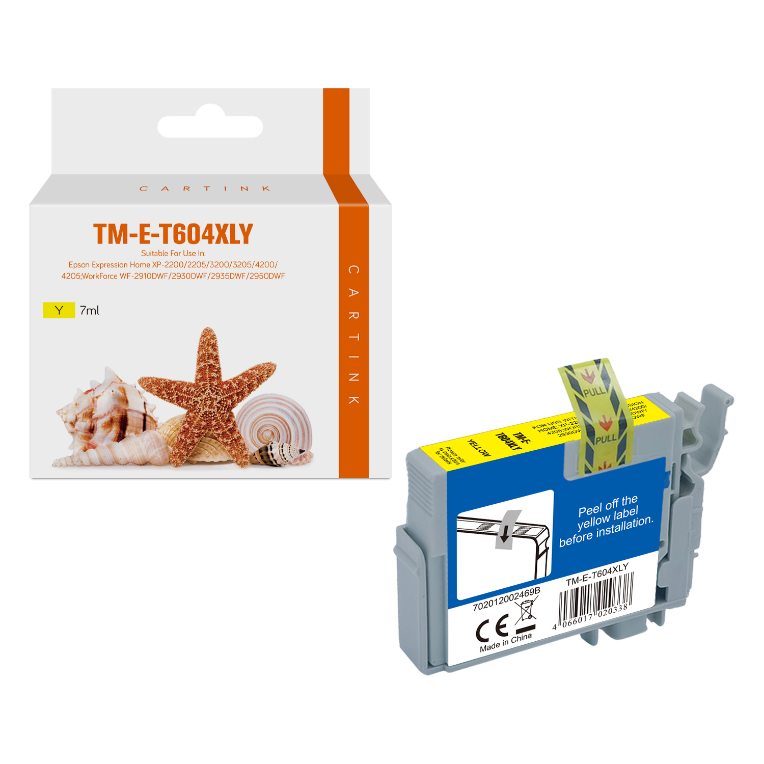 T604XLY alternativ Seestern Tinte gelb für Epson / C13T10H44010 / 7ml / 400 Seiten T604XLY alternativ Seestern Tinte gelb für Epson / C13T10H44010 / 7ml / 400 Seiten