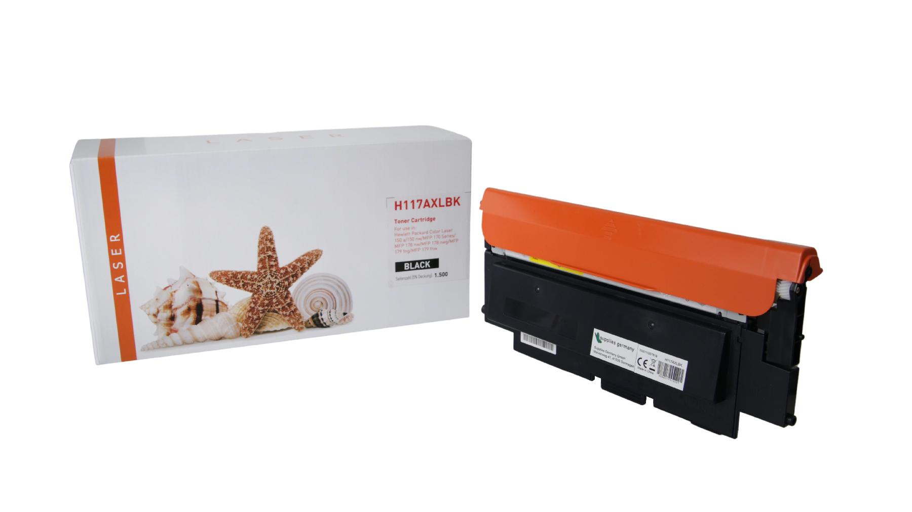 117AXLBK mit Chip alternativ Toner black für HP / W2070A / 1.500 Seiten 117AXLBK mit Chip alternativ Toner black für HP / W2070A / 1.500 Seiten