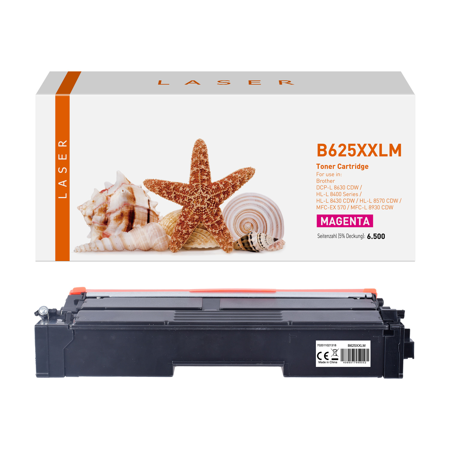 Toner magenta, alternativ zu Brother TN-625 XXL M, 6500 Seiten