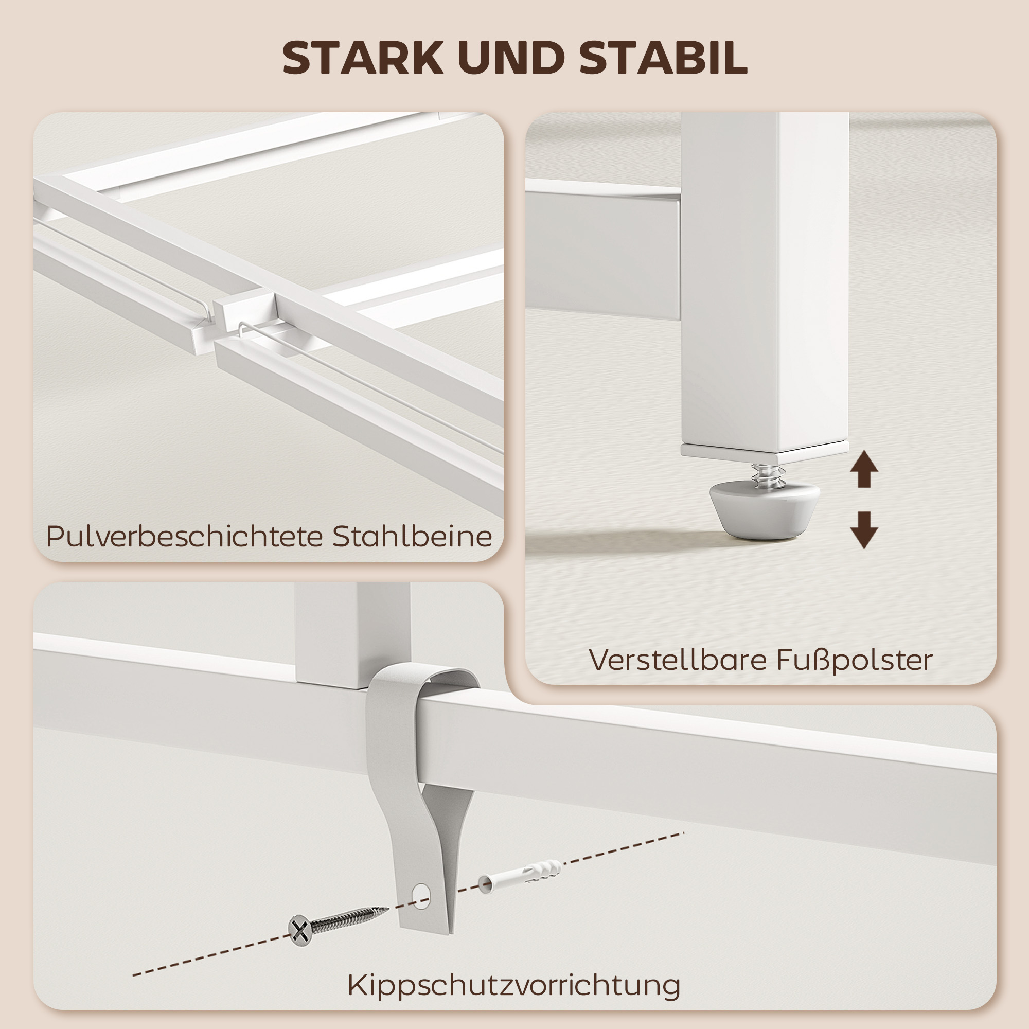 Schreibtisch Klappbar Computertisch mit Monitorhalterung  für Arbeitszimmer 100 x 48 x 87,5 cm