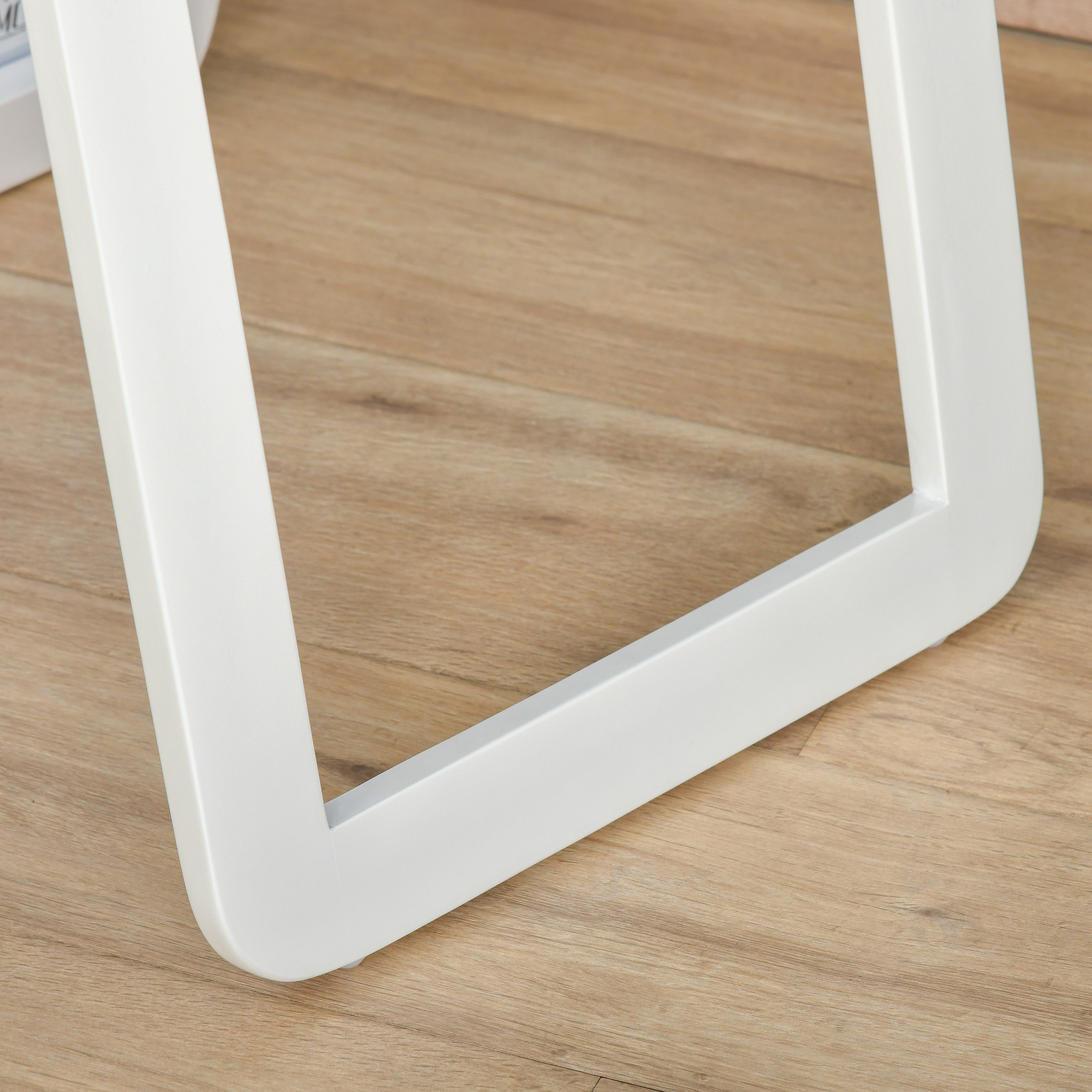 Standspiegel Ganzkörperspiegel mit klappbaren Rahmen Schminkspiegel frei stehend oder an der Wand montiert stabil für Wohnzimmer oder Ankleidezimmer Kiefernholz MDF Weiß 37 x 43 x 156 cm