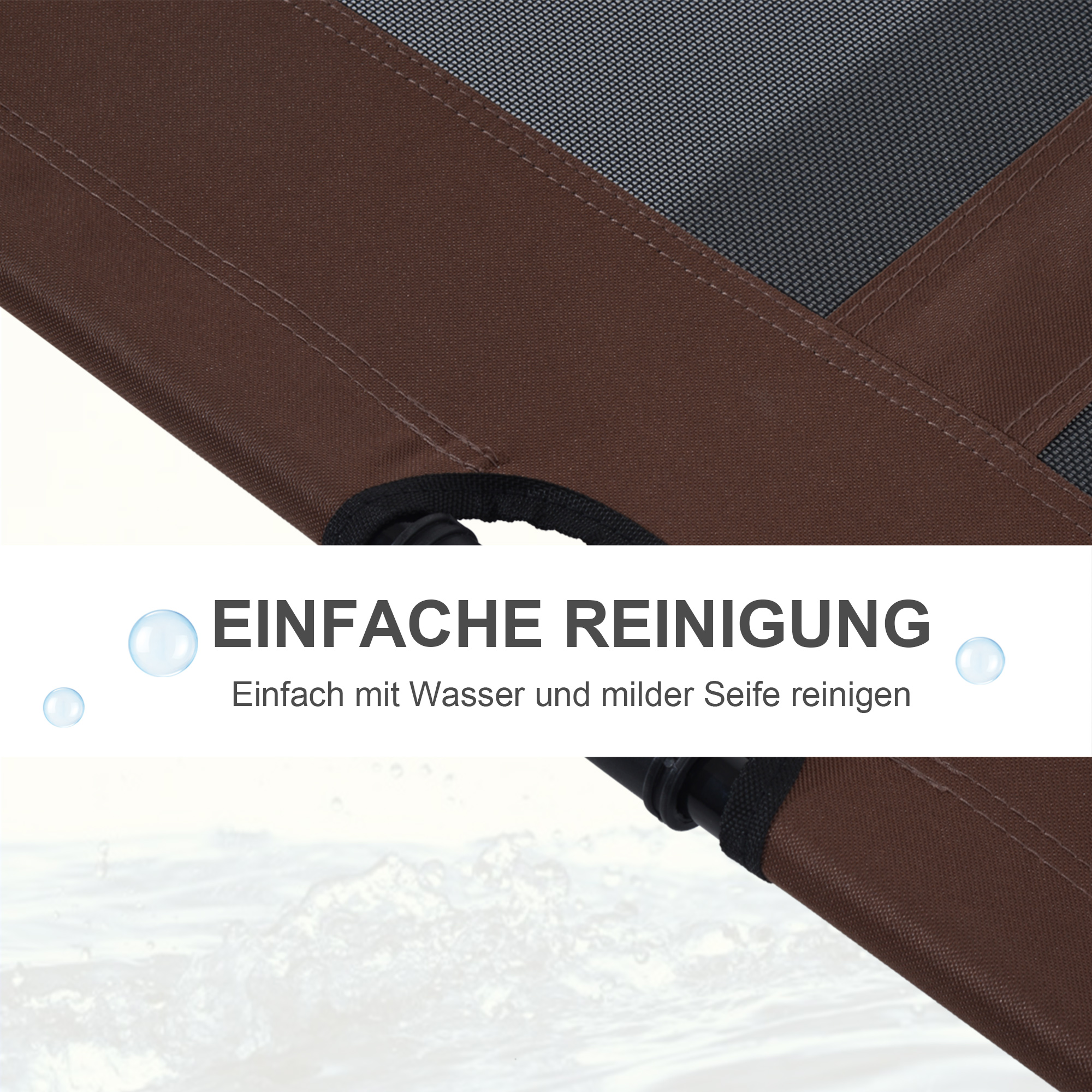 Hundeliege Outdoor, Kühlendes Haustierliege für Groß Hunde, erhöhtes Hundebett Schlafplatz mit robuster Metallrahmen, Atmungsaktivem Mesh für Garten Outdoor, 92 x 76 x 18 cm, Kaffee-Braun