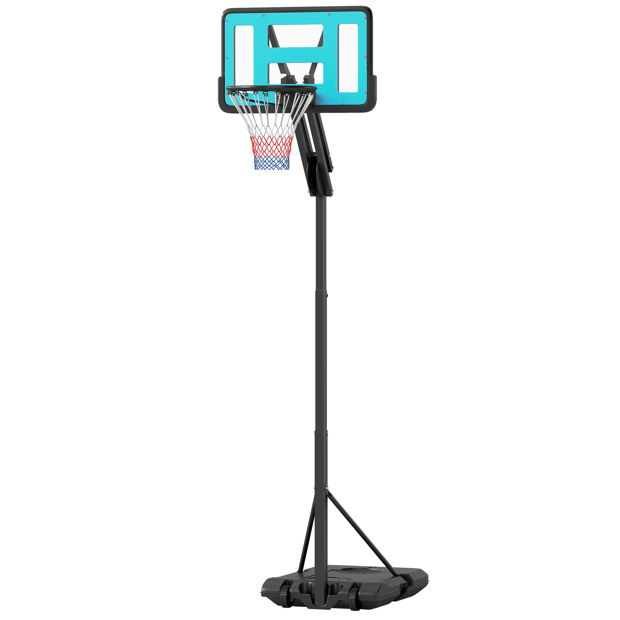 Basketballkorb, 146-236 cm höhenverstellbar, Basketballständer, rollbar, Stahl, Kunststoff, Schwarz Basketballkorb, 146-236 cm höhenverstellbar, Basketballständer, rollbar, Stahl, Kunststoff, Schwarz